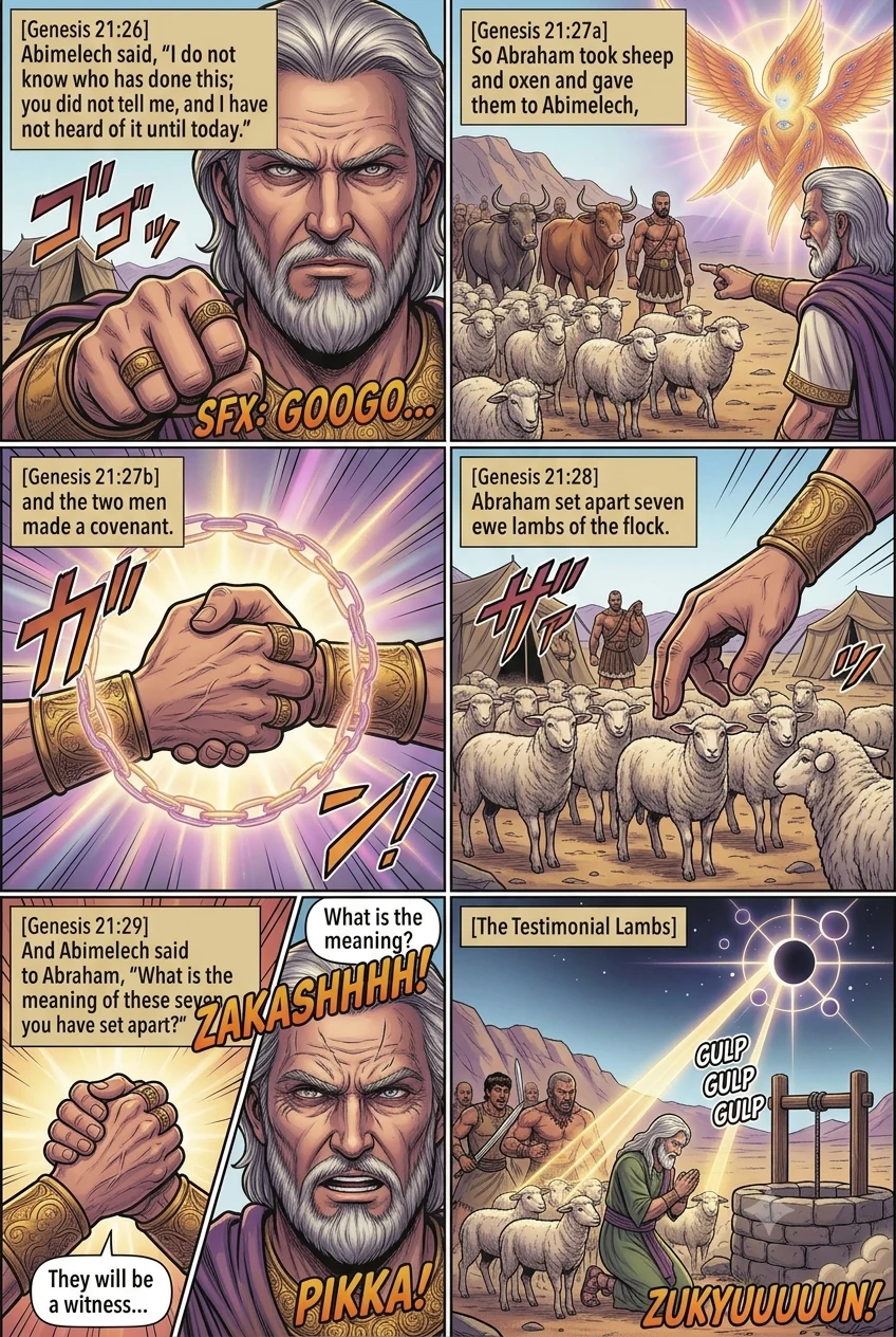 Genesis 21 illustration: The Seven Ewe Lambs