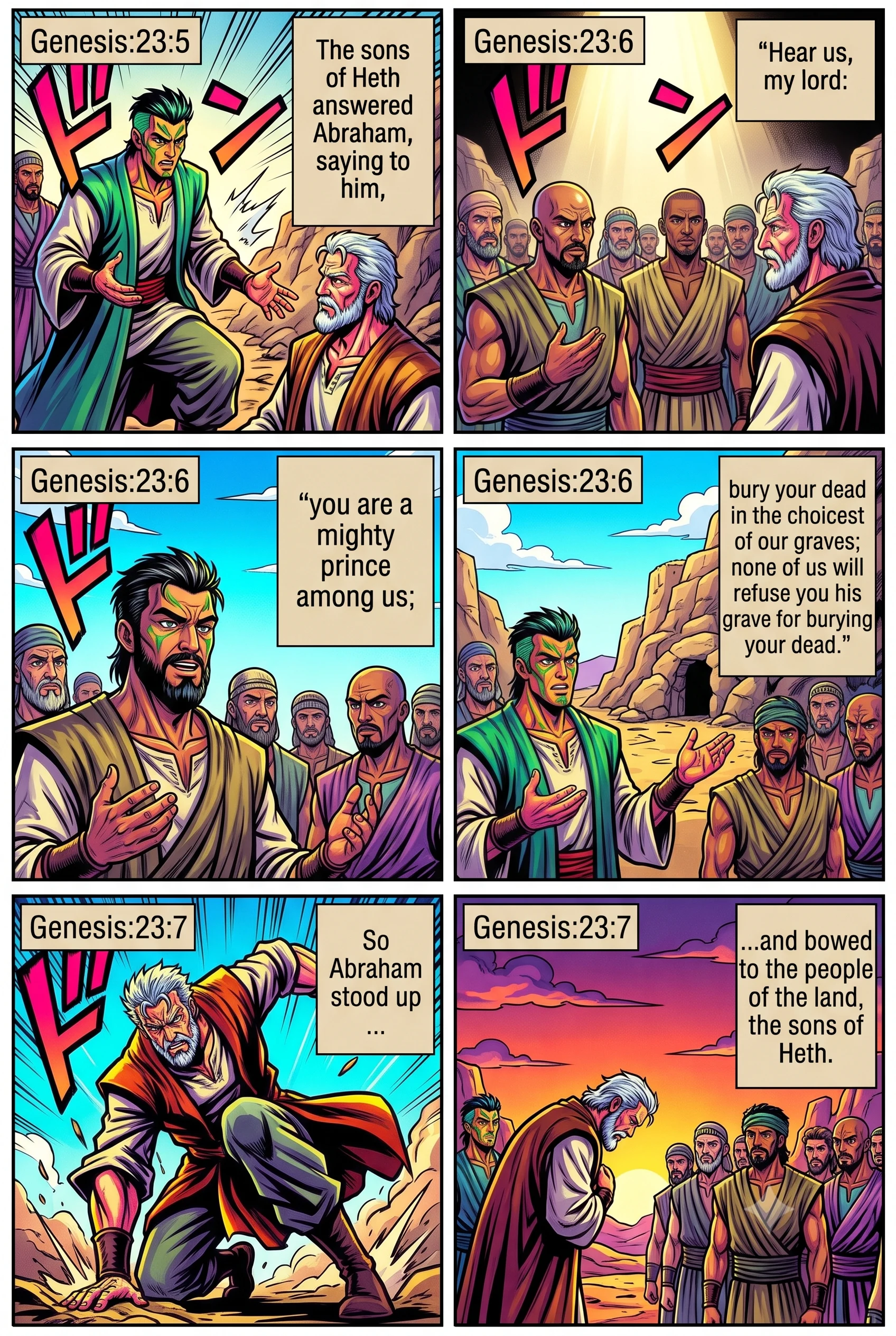 Genesis 23 illustration: Abraham Appeals to the Hittites