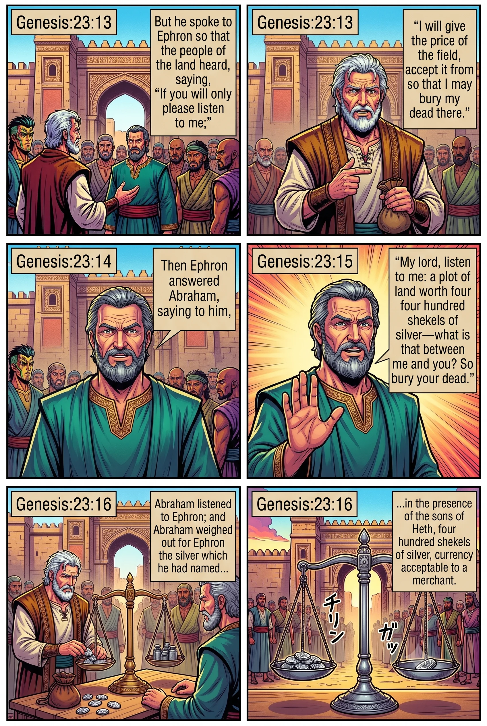 Genesis 23 illustration: Abraham Insists on Payment