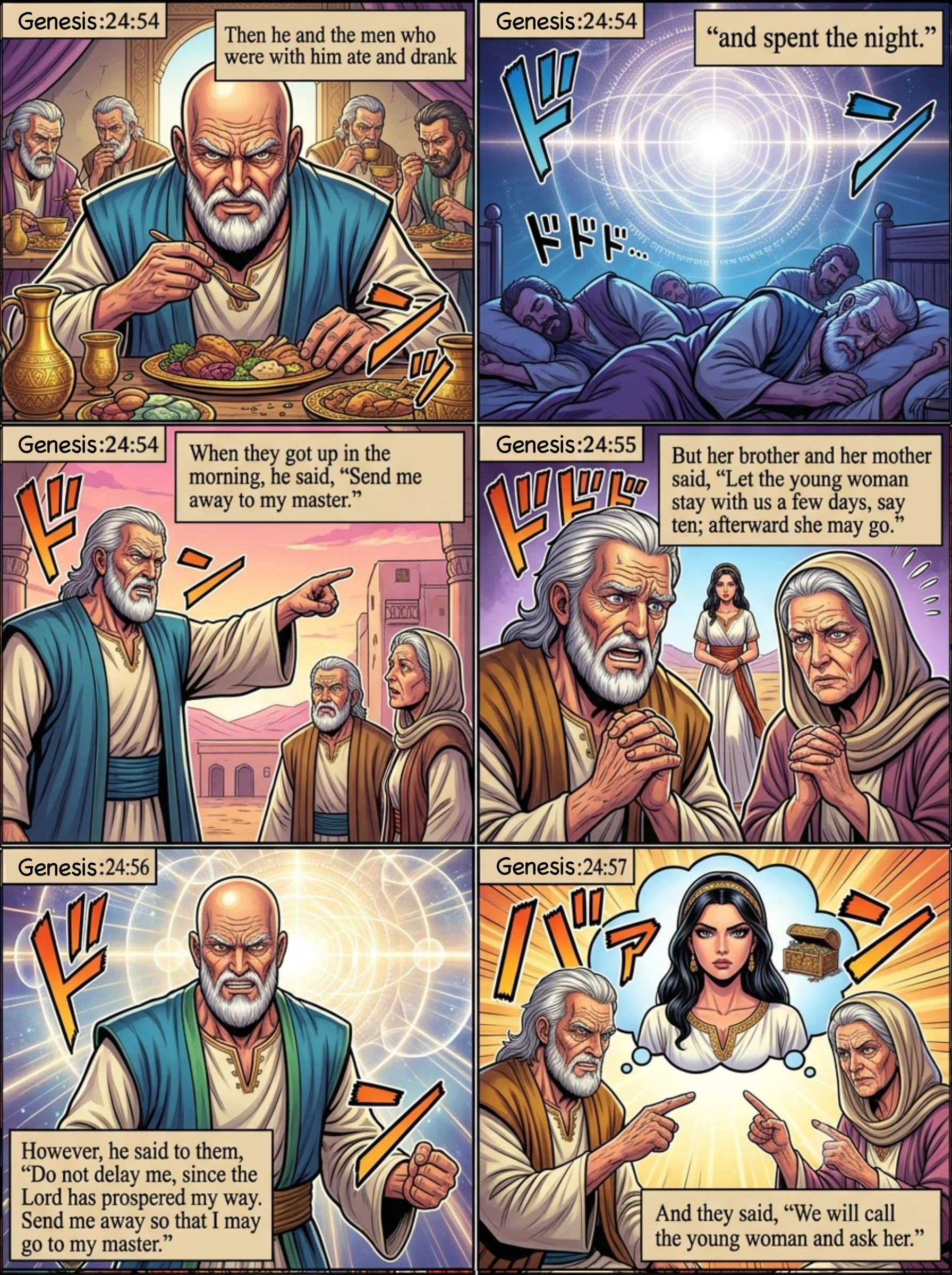 Genesis 24 illustration: Do Not Delay Me