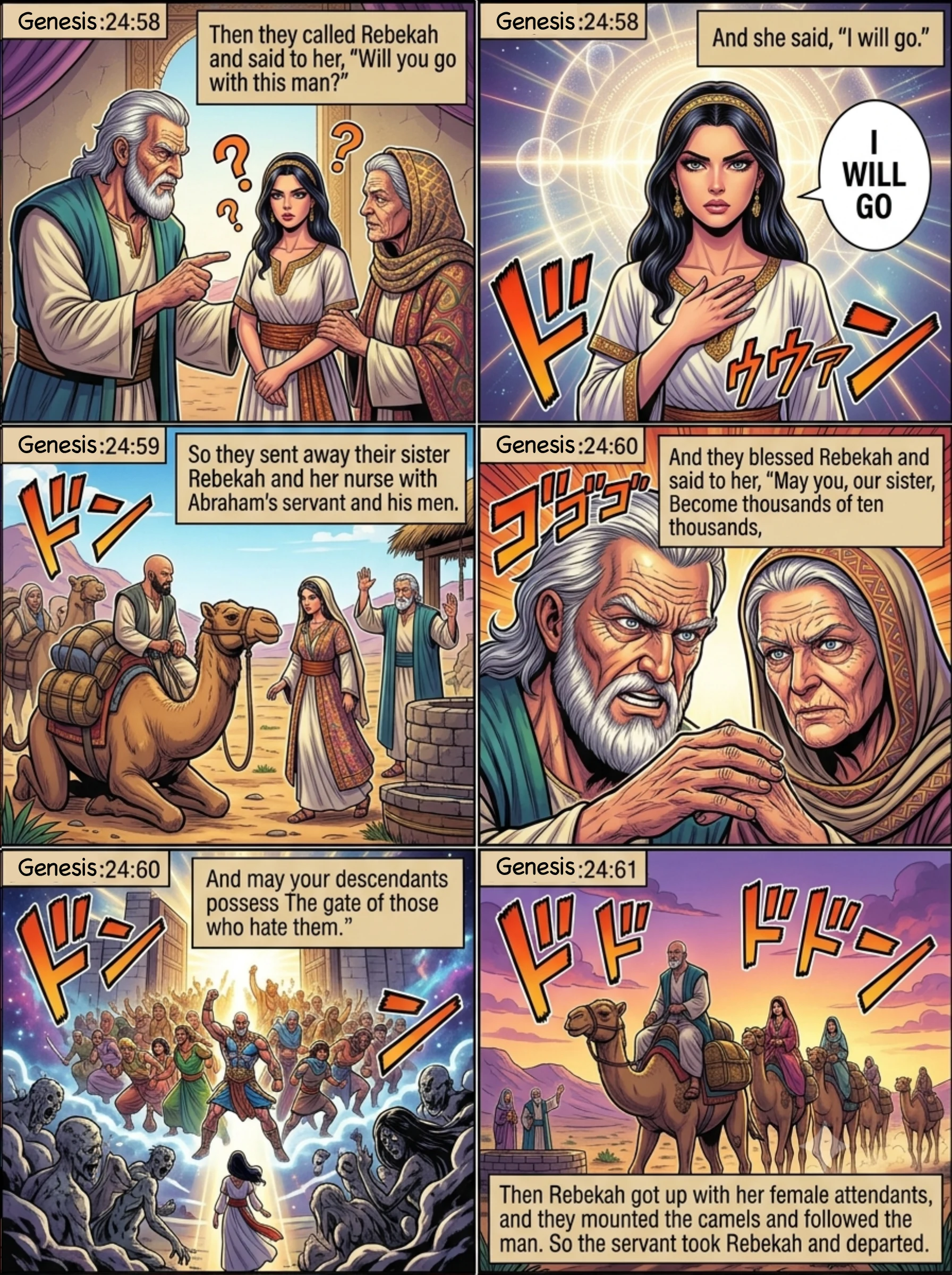 Genesis 24 illustration: Rebekah Departs