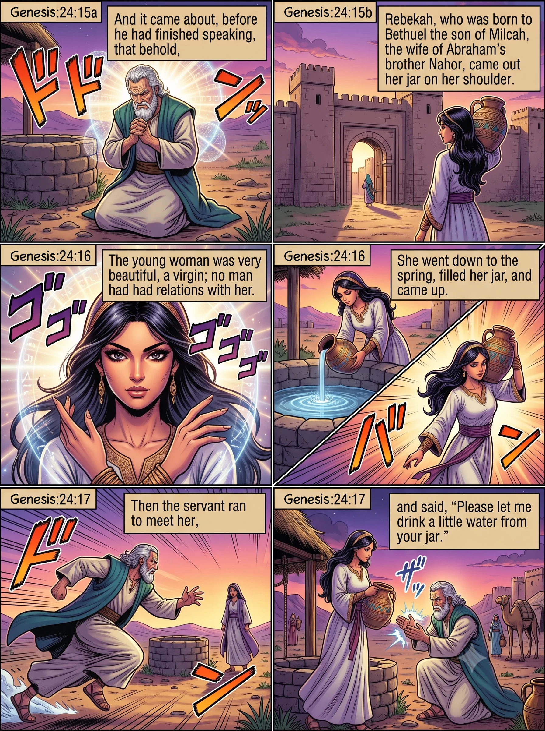 Genesis 24 illustration: Rebekah Arrives