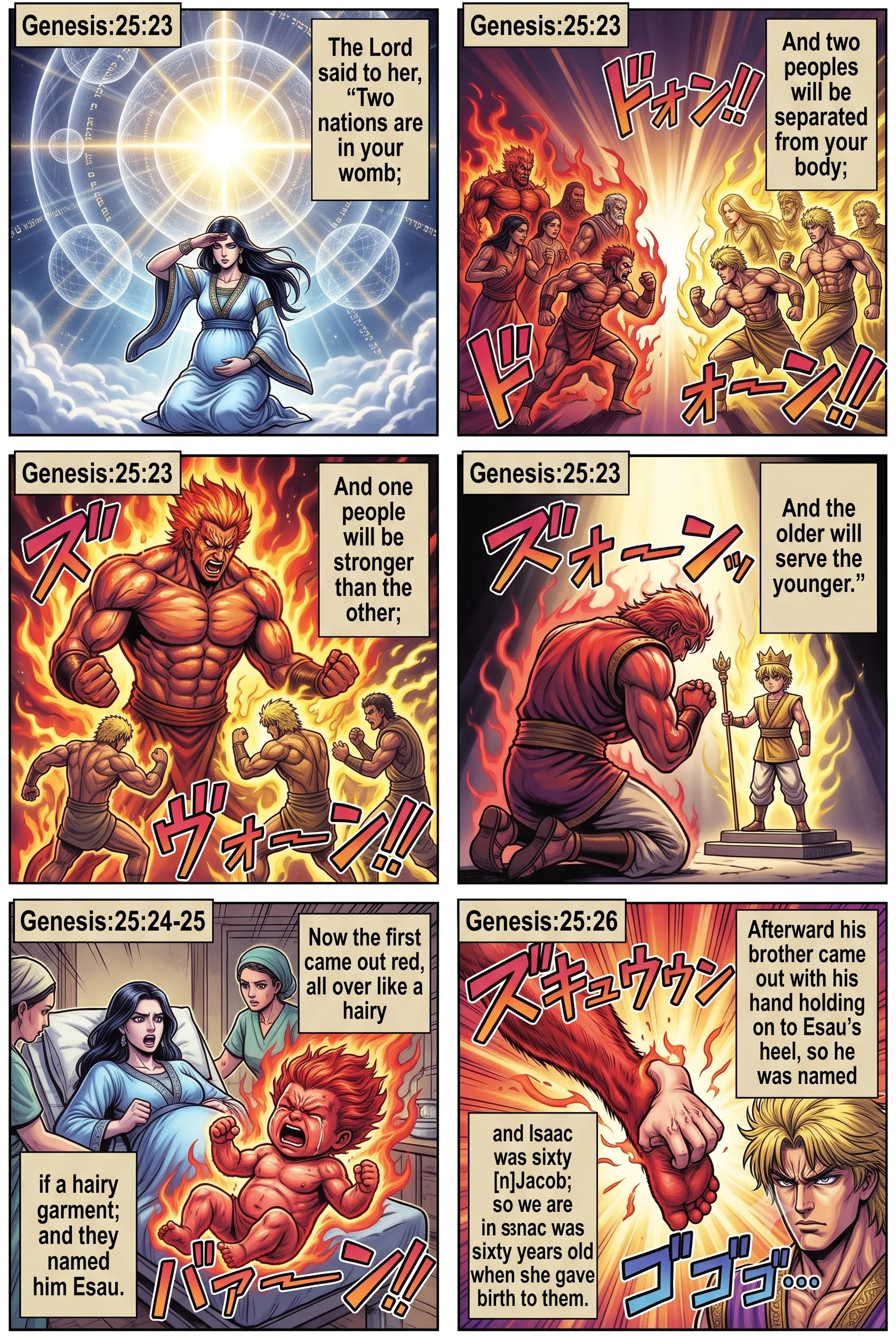 Genesis 25 illustration: The Birth of Esau and Jacob