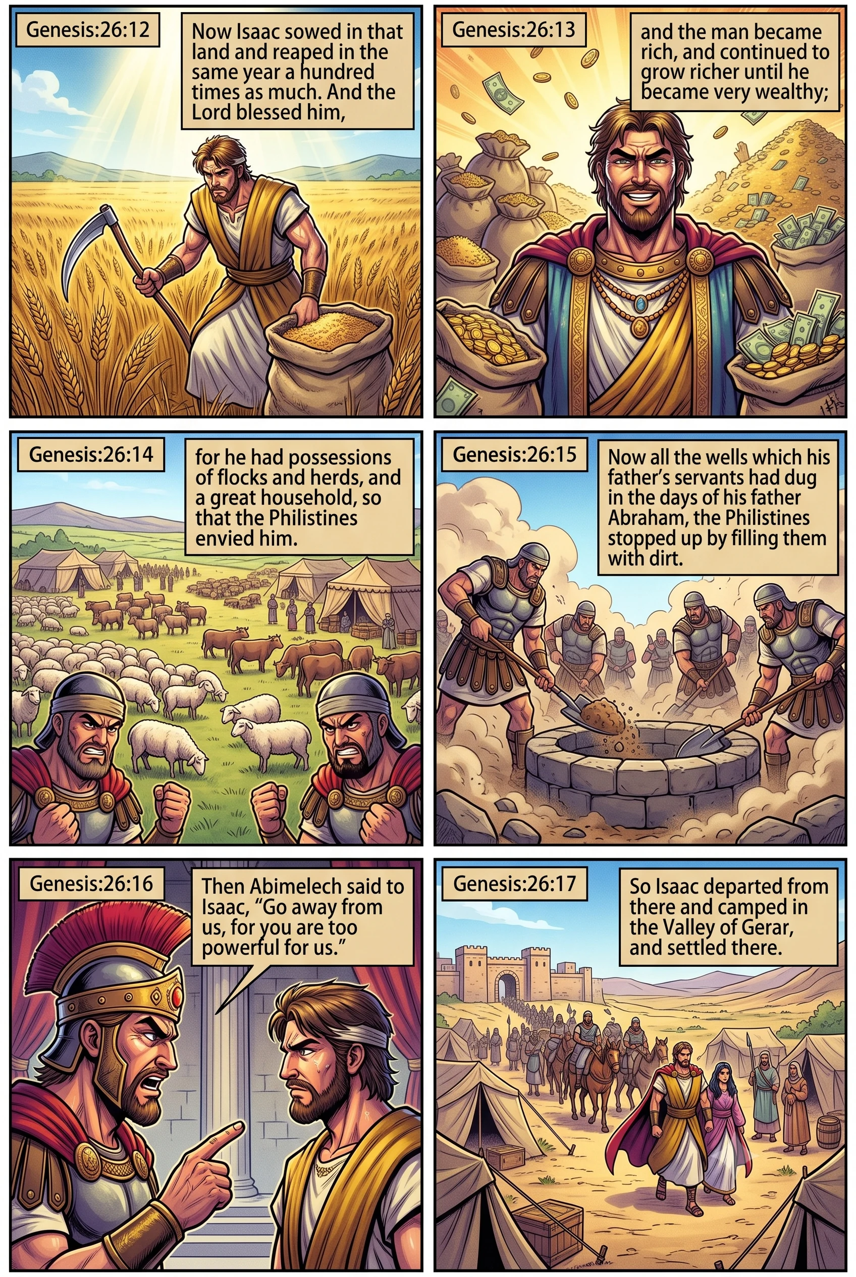 Genesis 26 illustration: Isaac Grows Wealthy