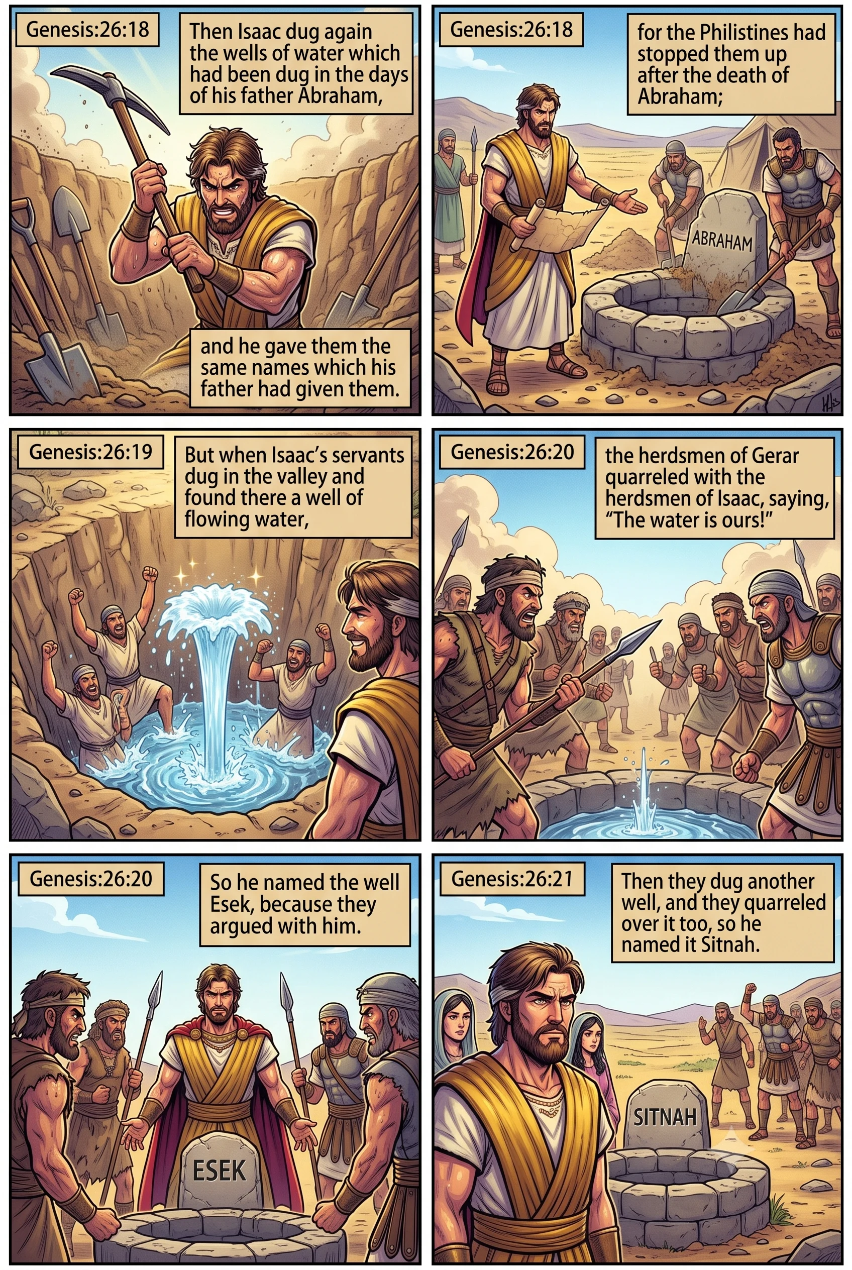Genesis 26 illustration: Strife over the Wells