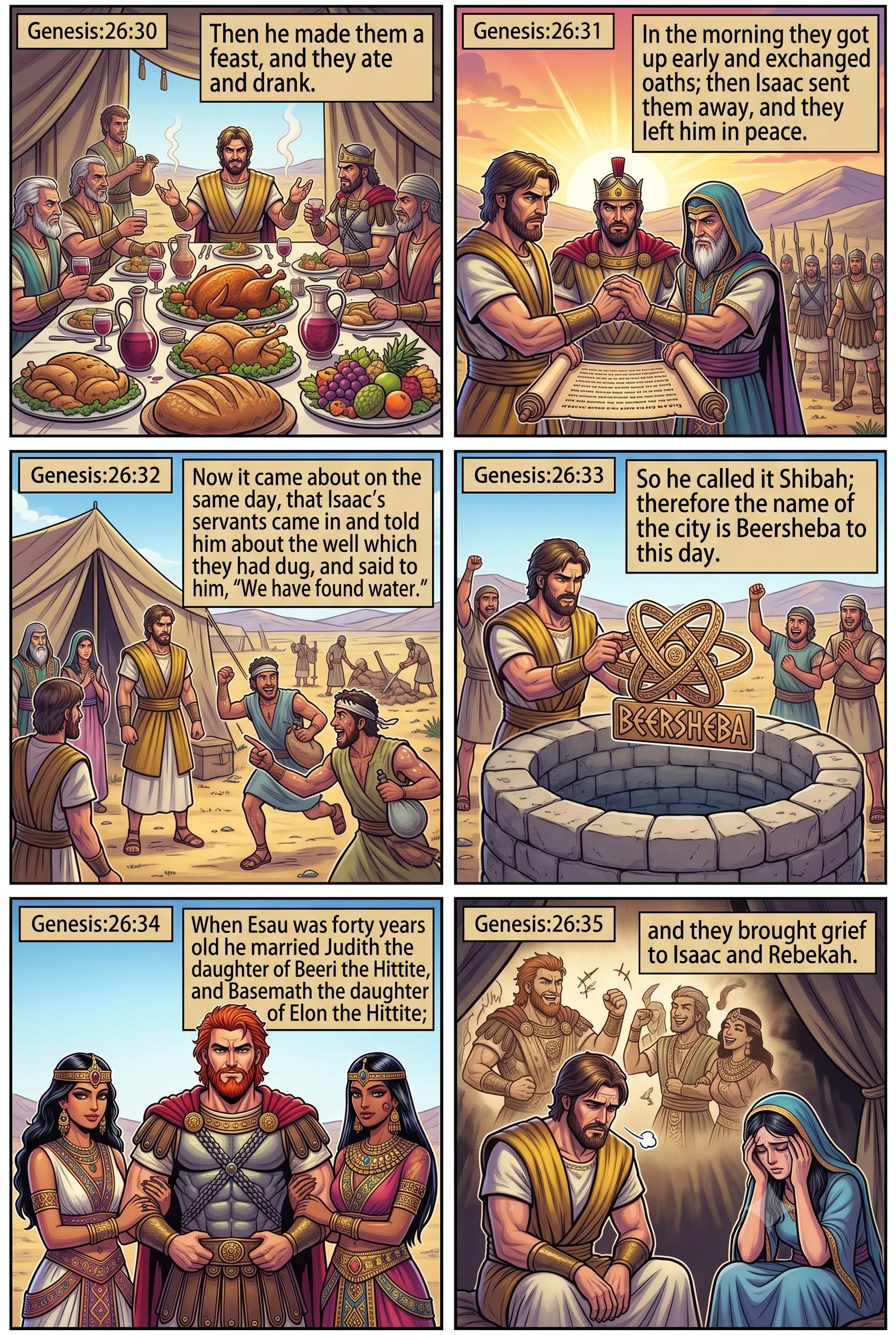 Genesis 26 illustration: Peace and Esau's Marriages