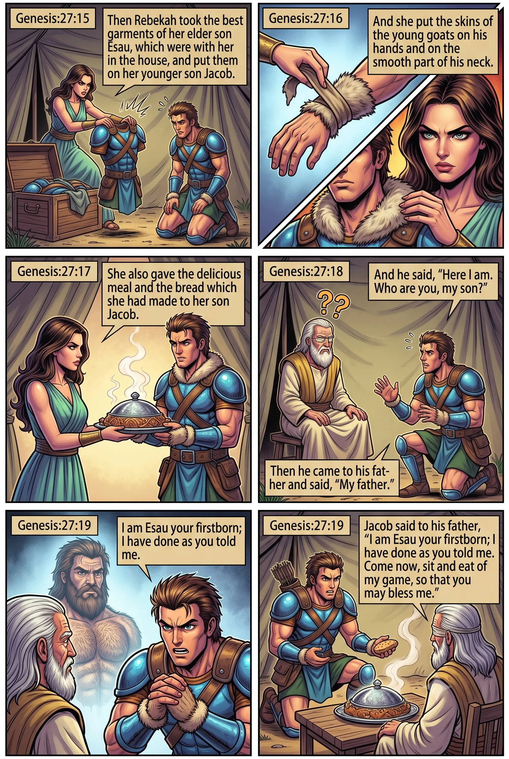 Genesis 27 illustration: Disguised as Esau