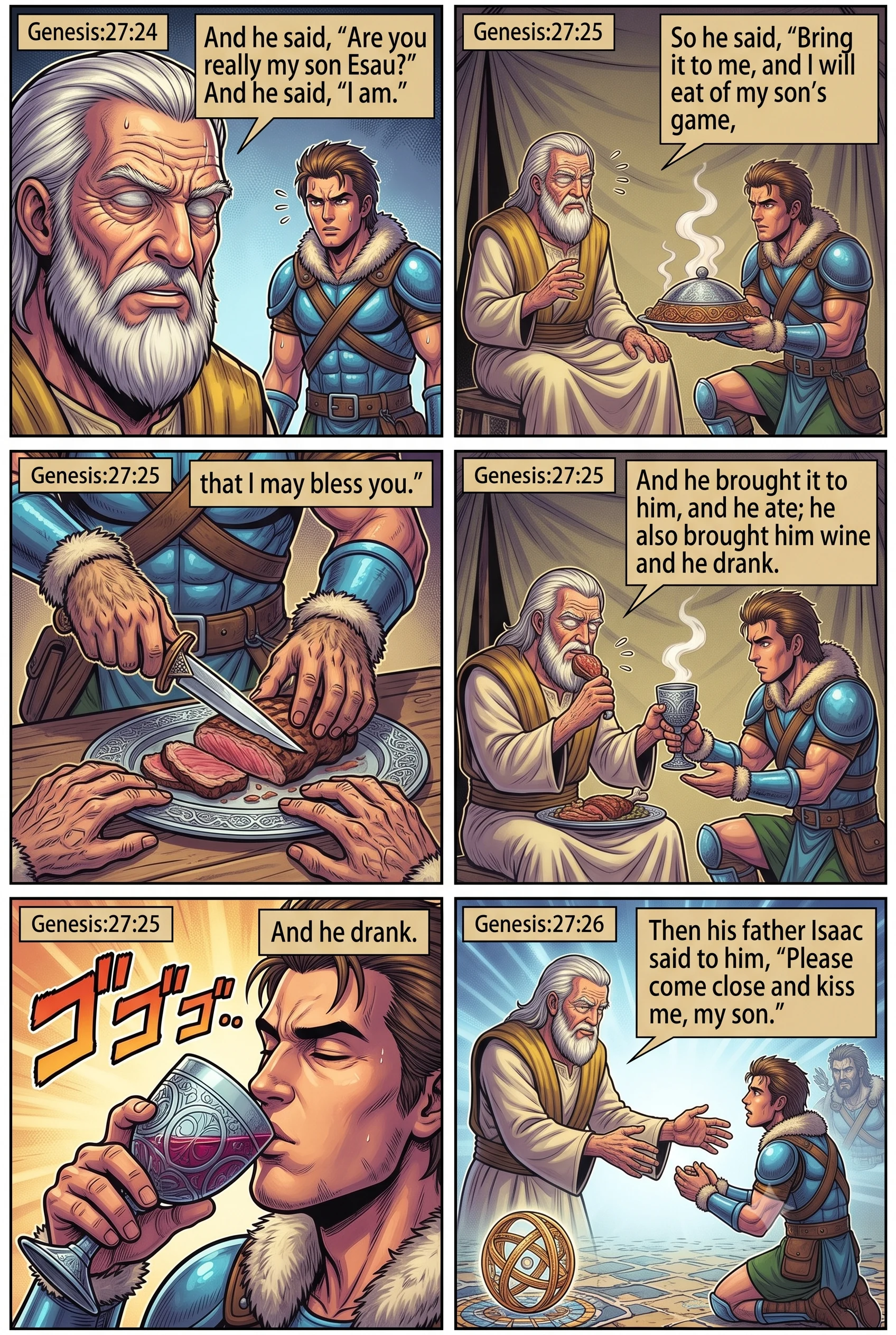 Genesis 27 illustration: Isaac Blesses Jacob