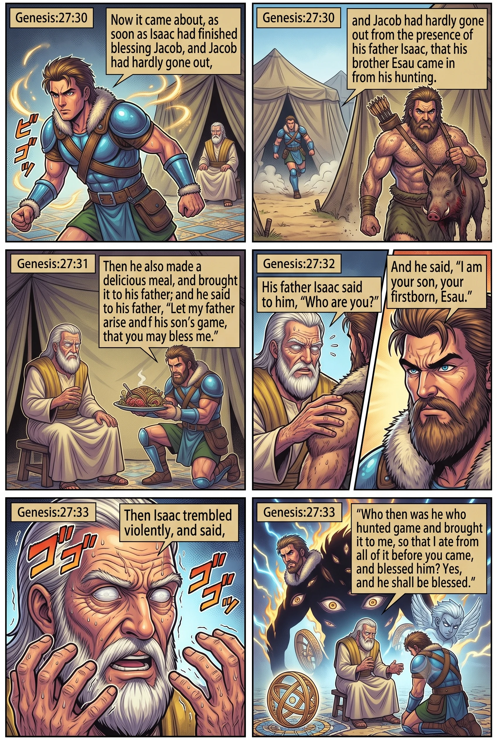 Genesis 27 illustration: Esau Returns
