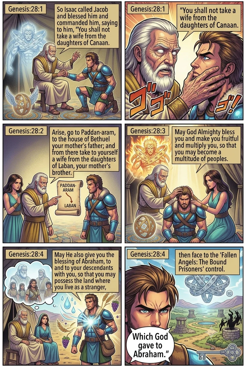 Genesis 28 illustration: Isaac Blesses Jacob