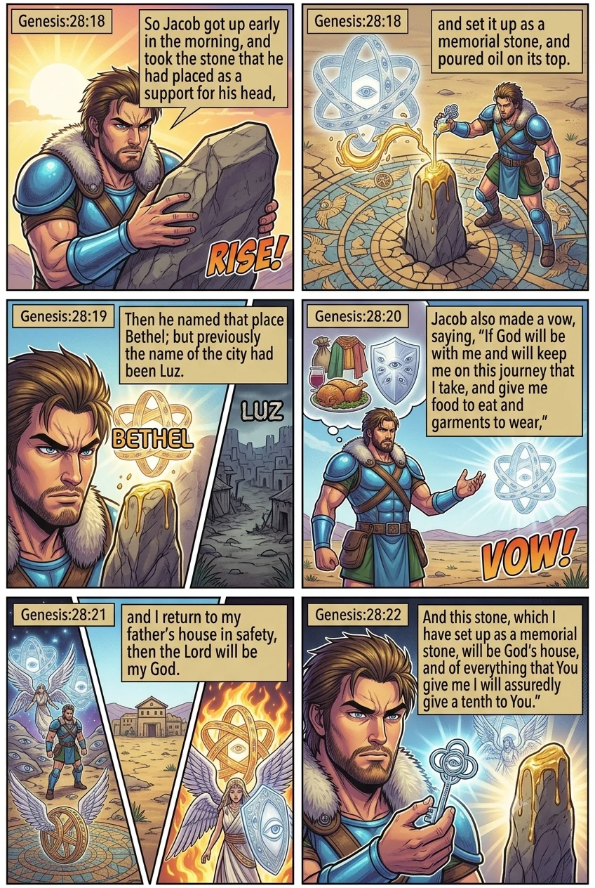 Genesis 28 illustration: Jacob's Vow at Bethel