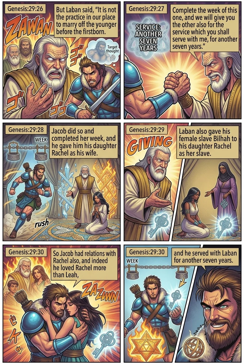 Genesis 29 illustration: Jacob Also Marries Rachel