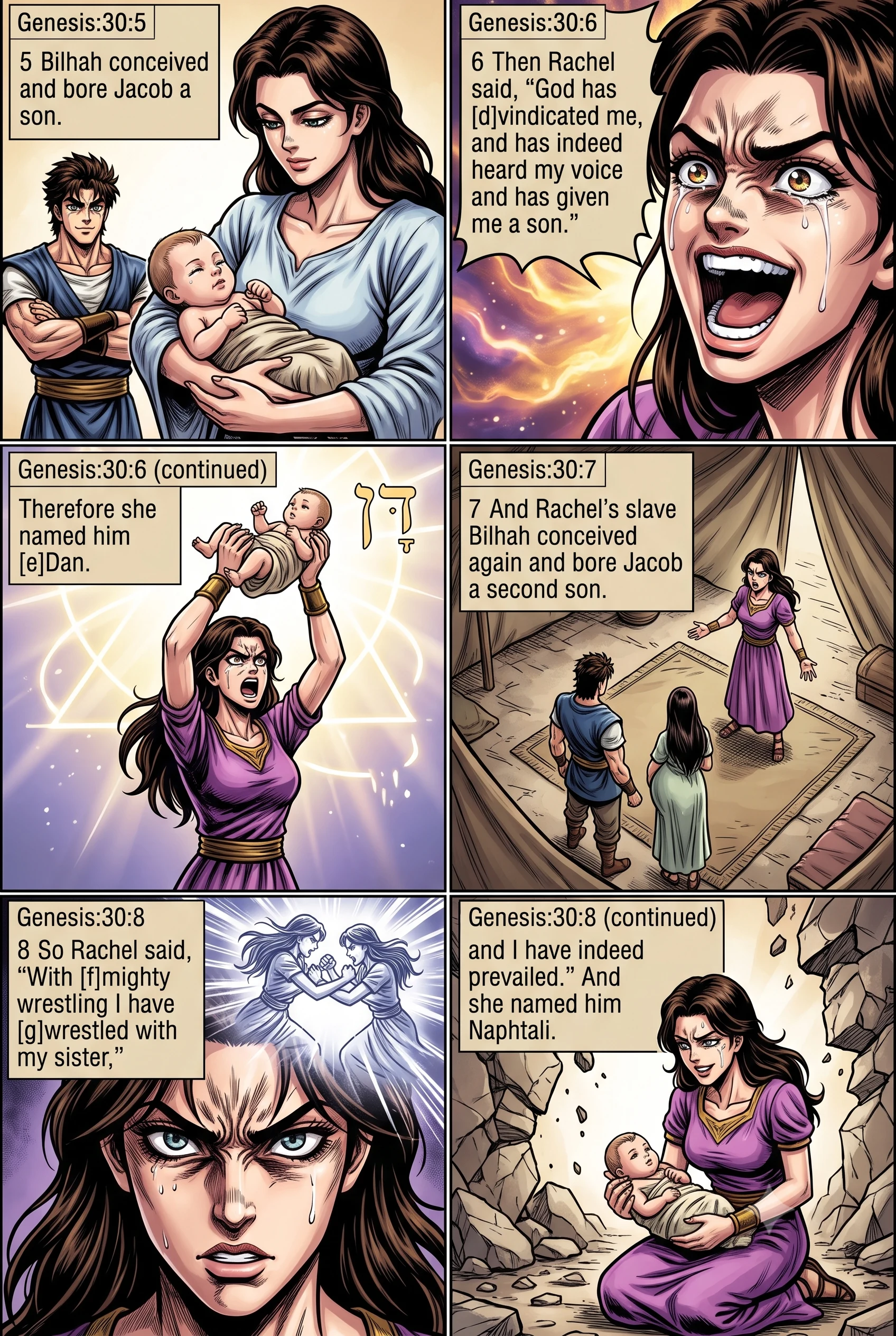 Genesis 30 illustration: Dan and Naphtali Are Born