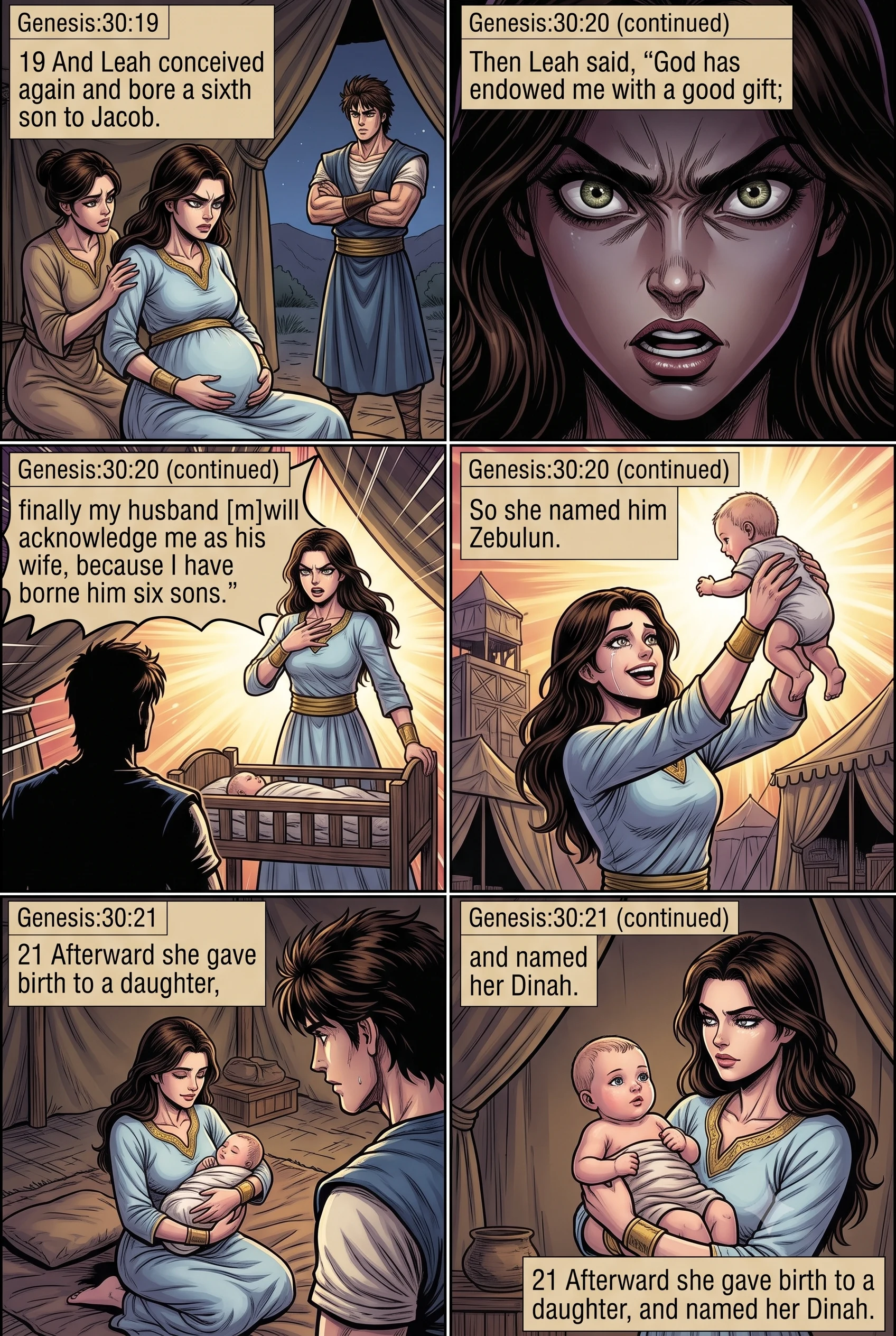 Genesis 30 illustration: Zebulun and Dinah