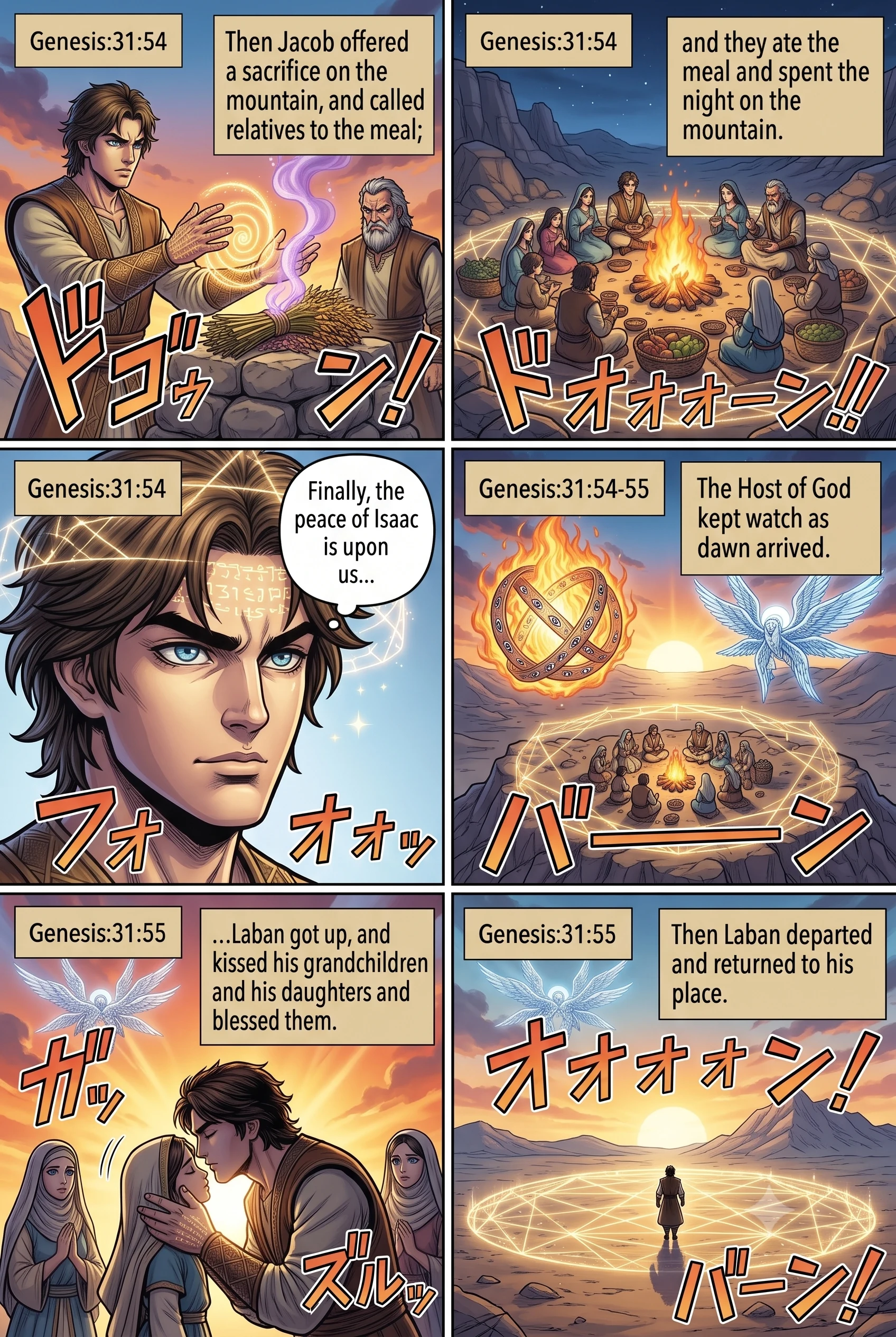 Genesis 31 illustration: Jacob and Laban Part Ways