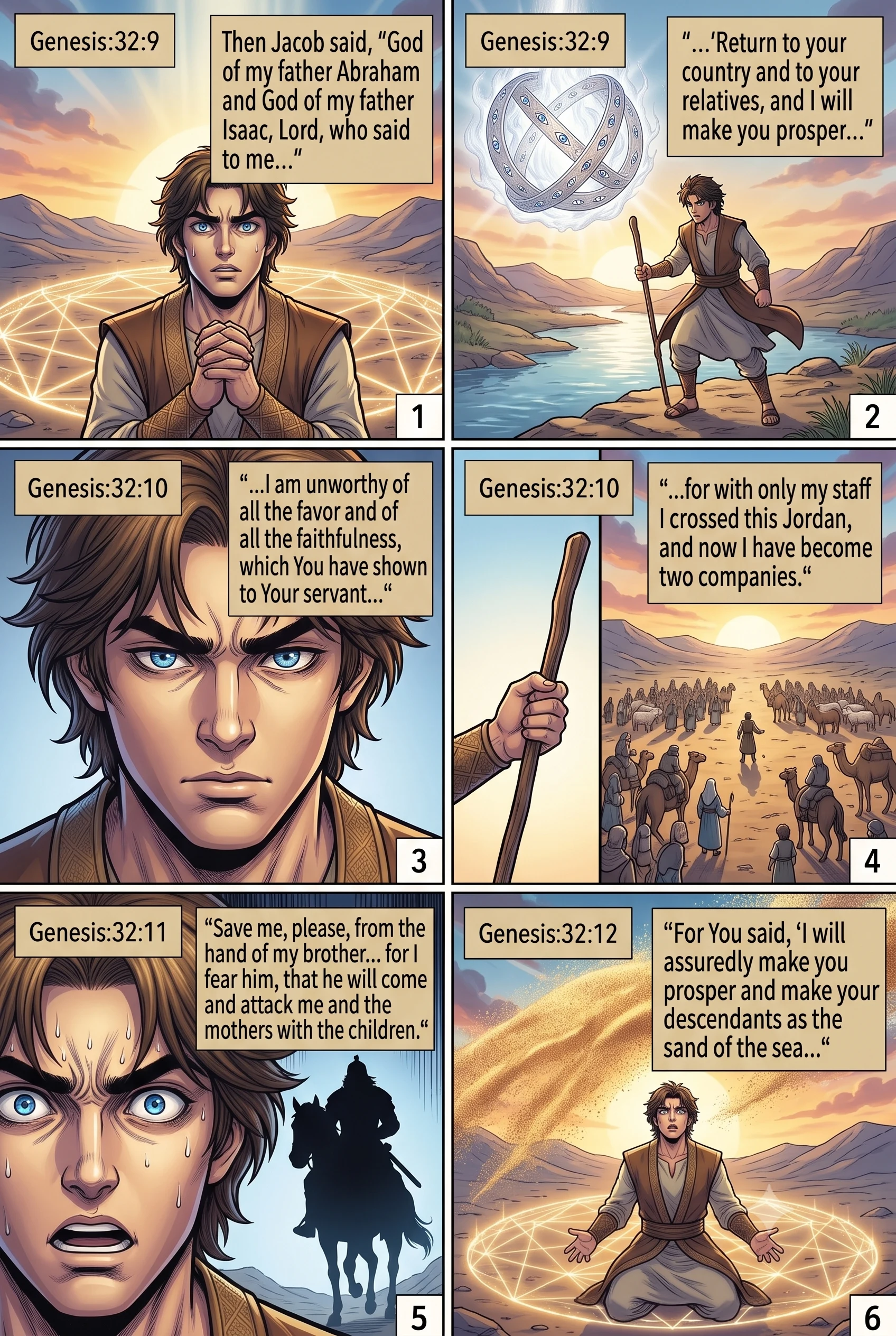 Genesis 32 illustration: Jacob's Prayer for Deliverance