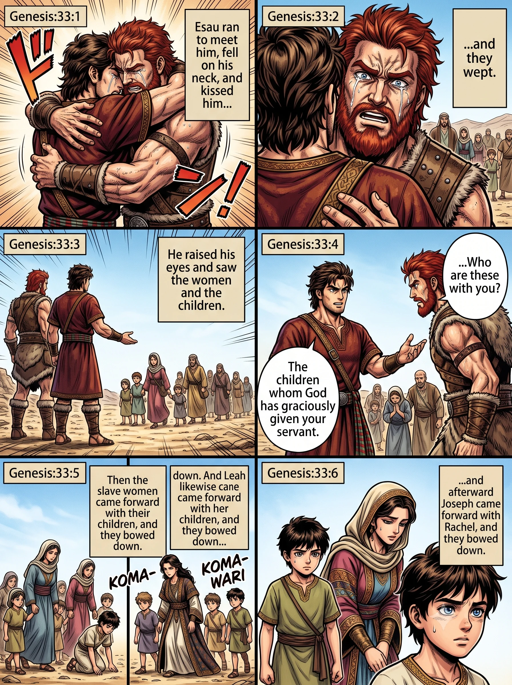 Genesis 33 illustration: Esau Embraces Jacob
