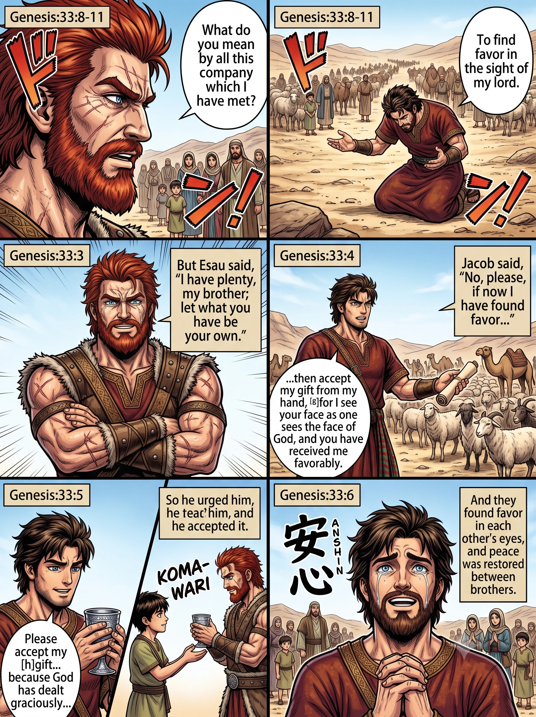 Genesis 33 illustration: Esau Declines the Gift