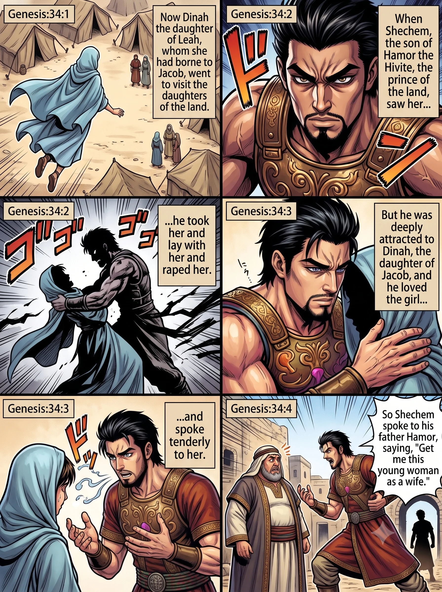 Genesis 34 illustration: The Defiling of Dinah