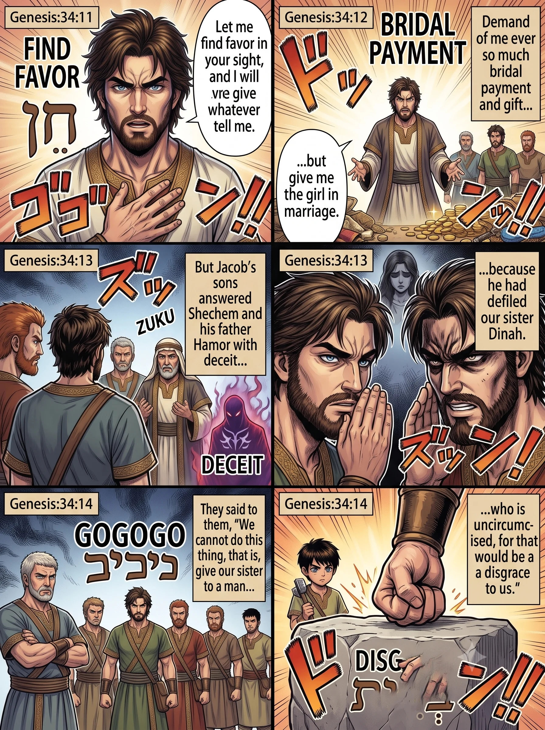 Genesis 34 illustration: Shechem's Offer and the Sons' Deceit