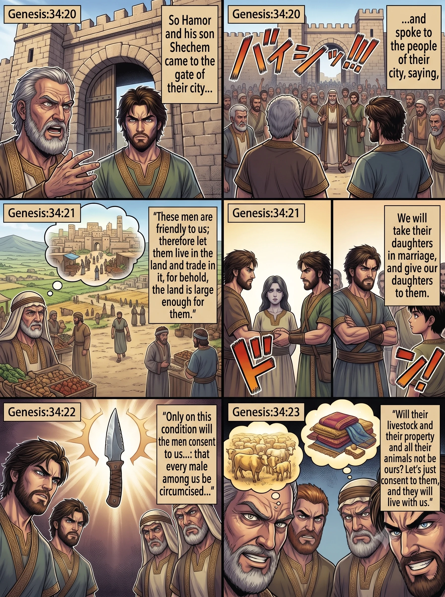 Genesis 34 illustration: Hamor Persuades the City