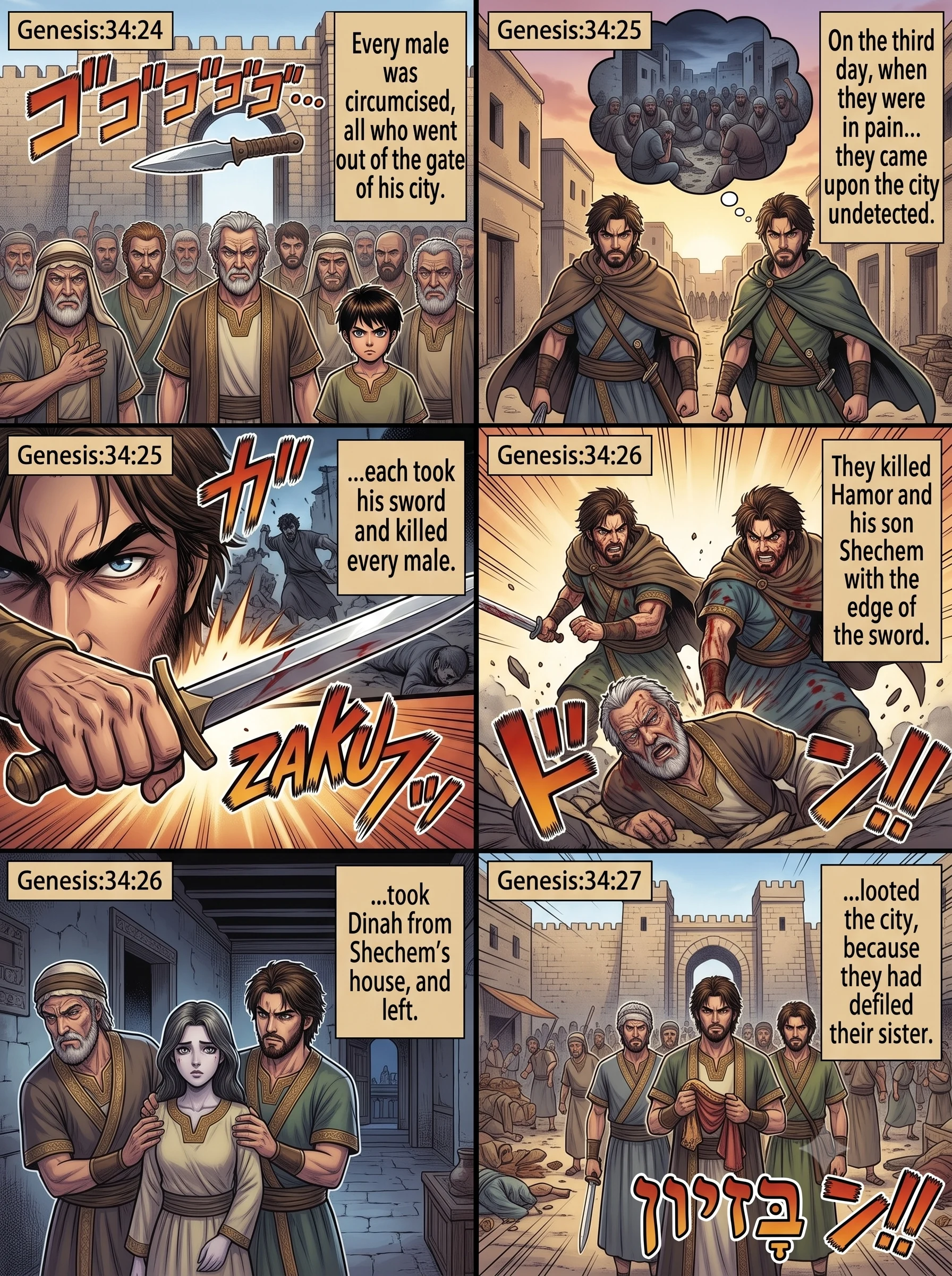 Genesis 34 illustration: Simeon and Levi Take Revenge