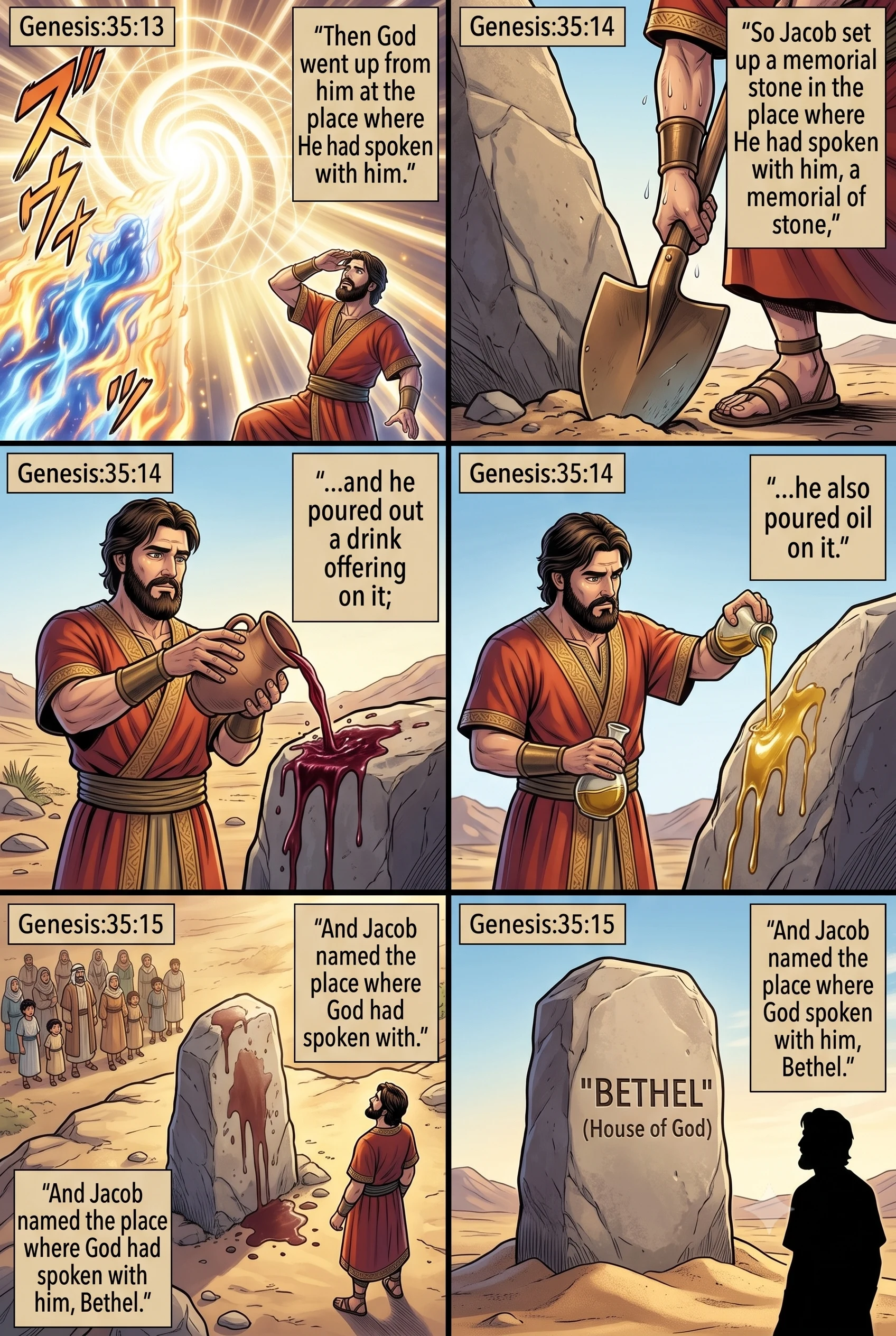 Genesis 35 illustration: The Memorial Stone at Bethel