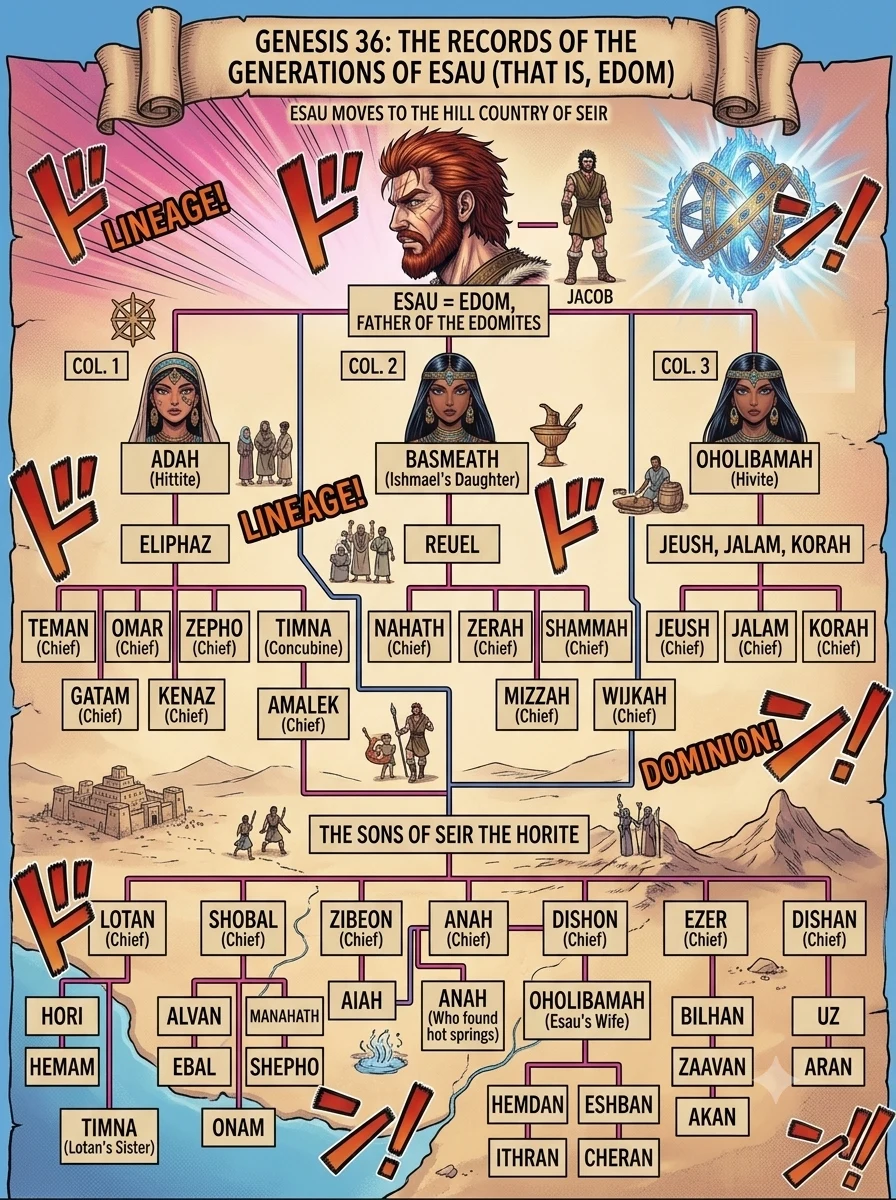 Genesis 36 illustration: Genealogy Overview