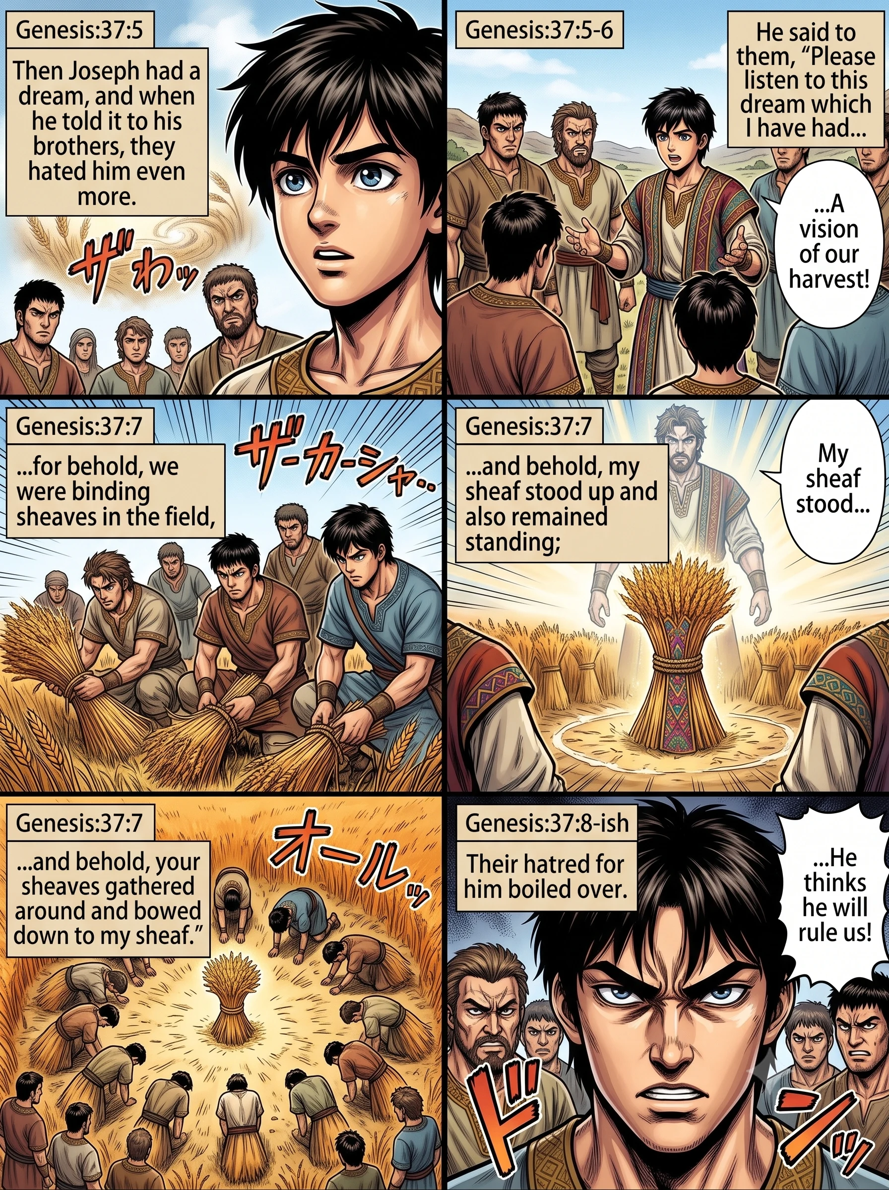 Genesis 37 illustration: Joseph Dreams of the Sheaves