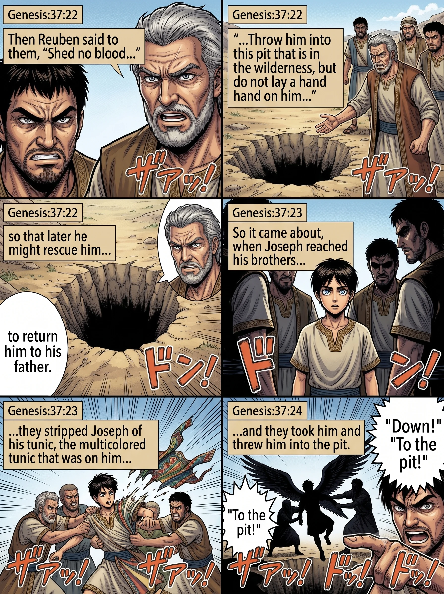 Genesis 37 illustration: Joseph Thrown into the Pit