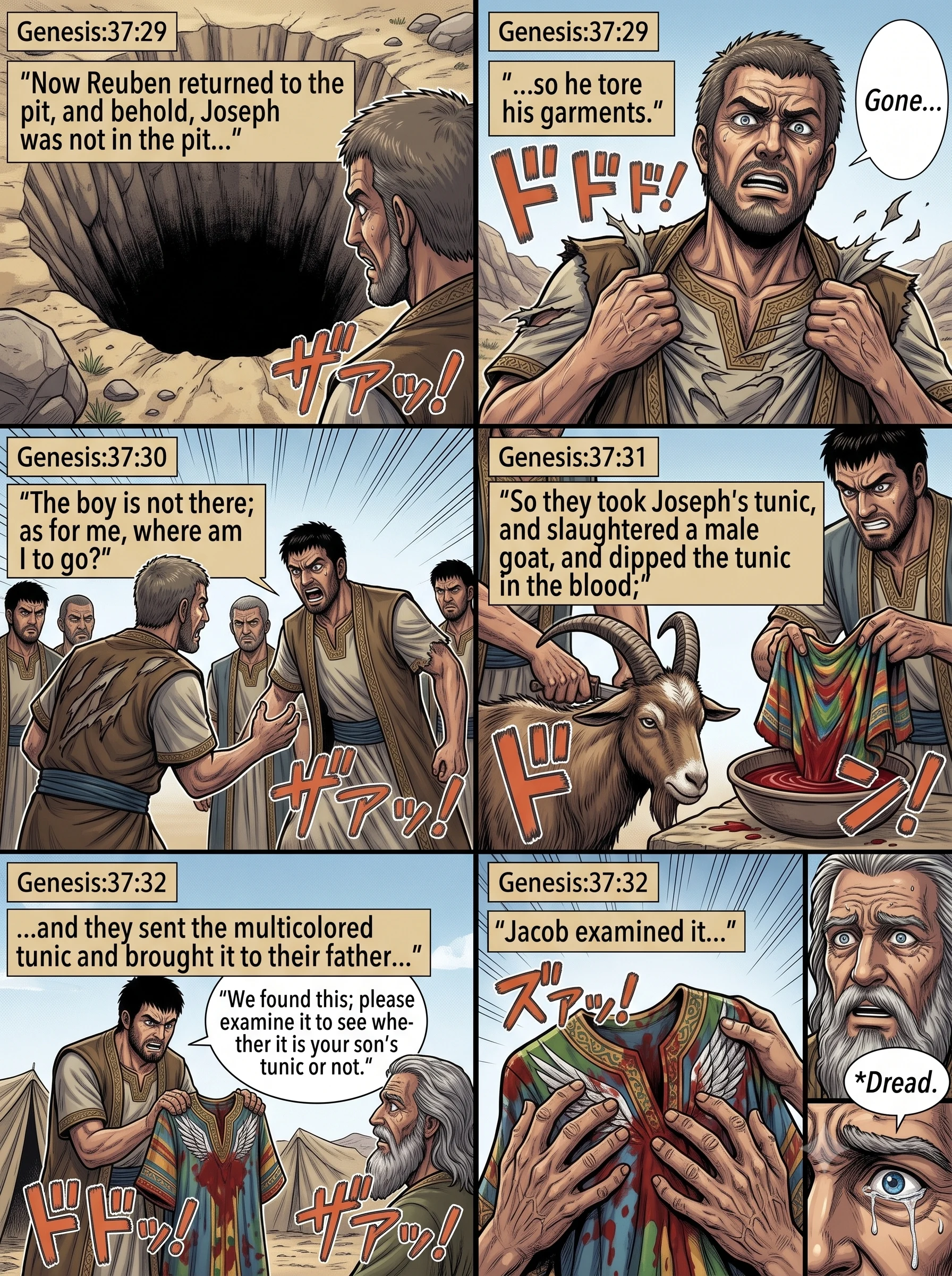 Genesis 37 illustration: The Brothers Deceive Their Father