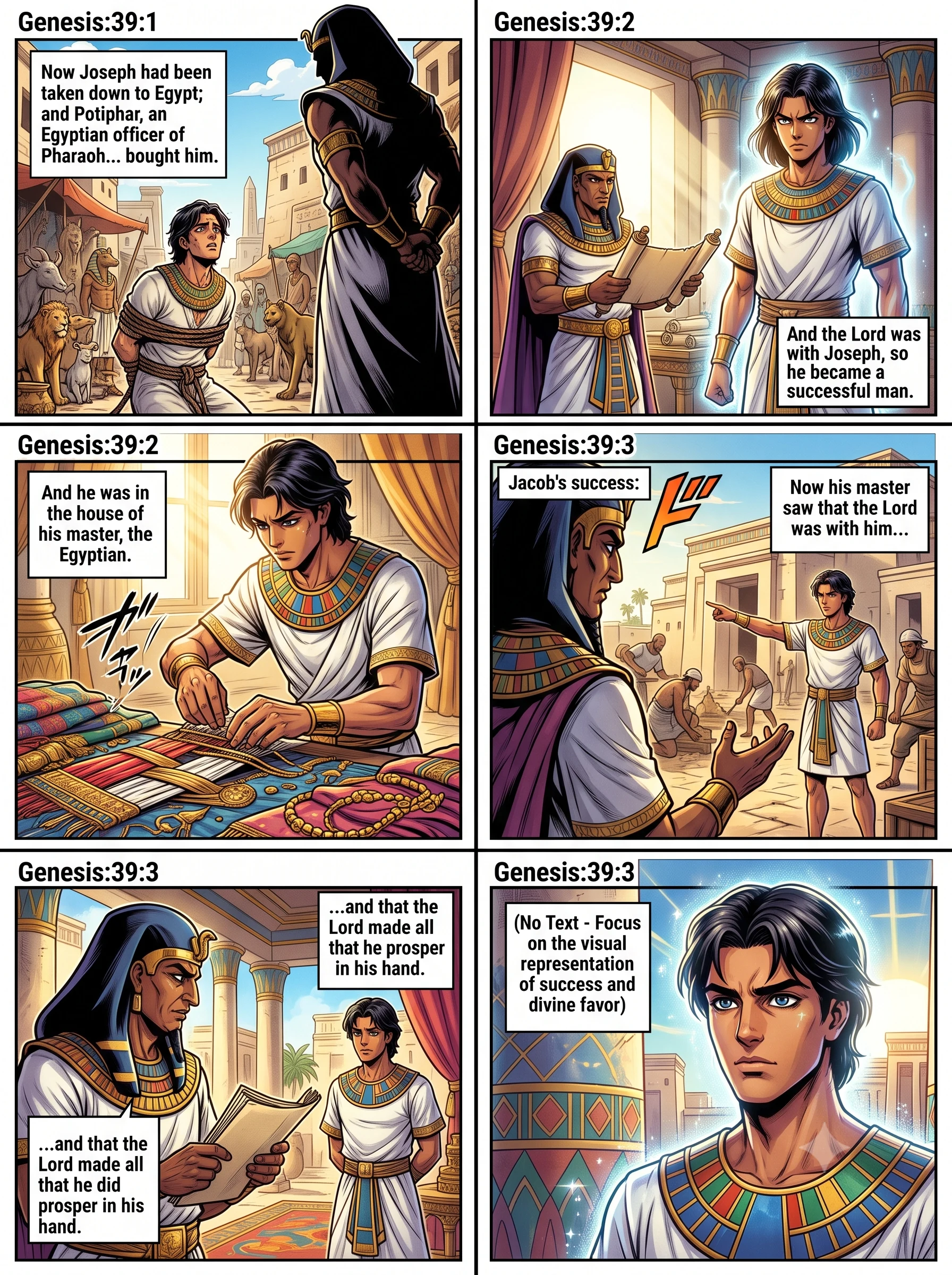 Genesis 39 illustration: Joseph Prospers in Potiphar's House
