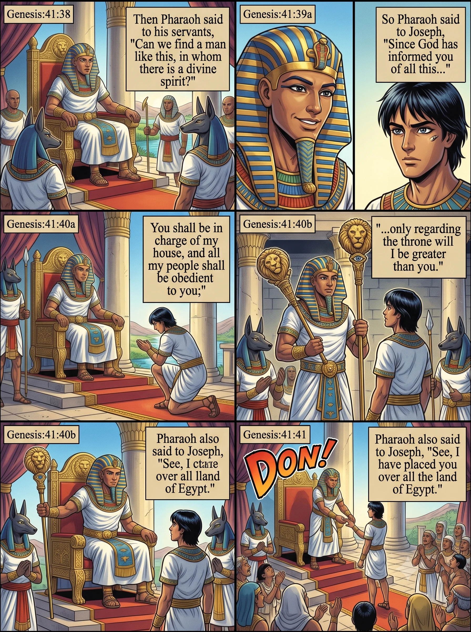 Genesis 41 illustration: Pharaoh Sets Joseph Over Egypt
