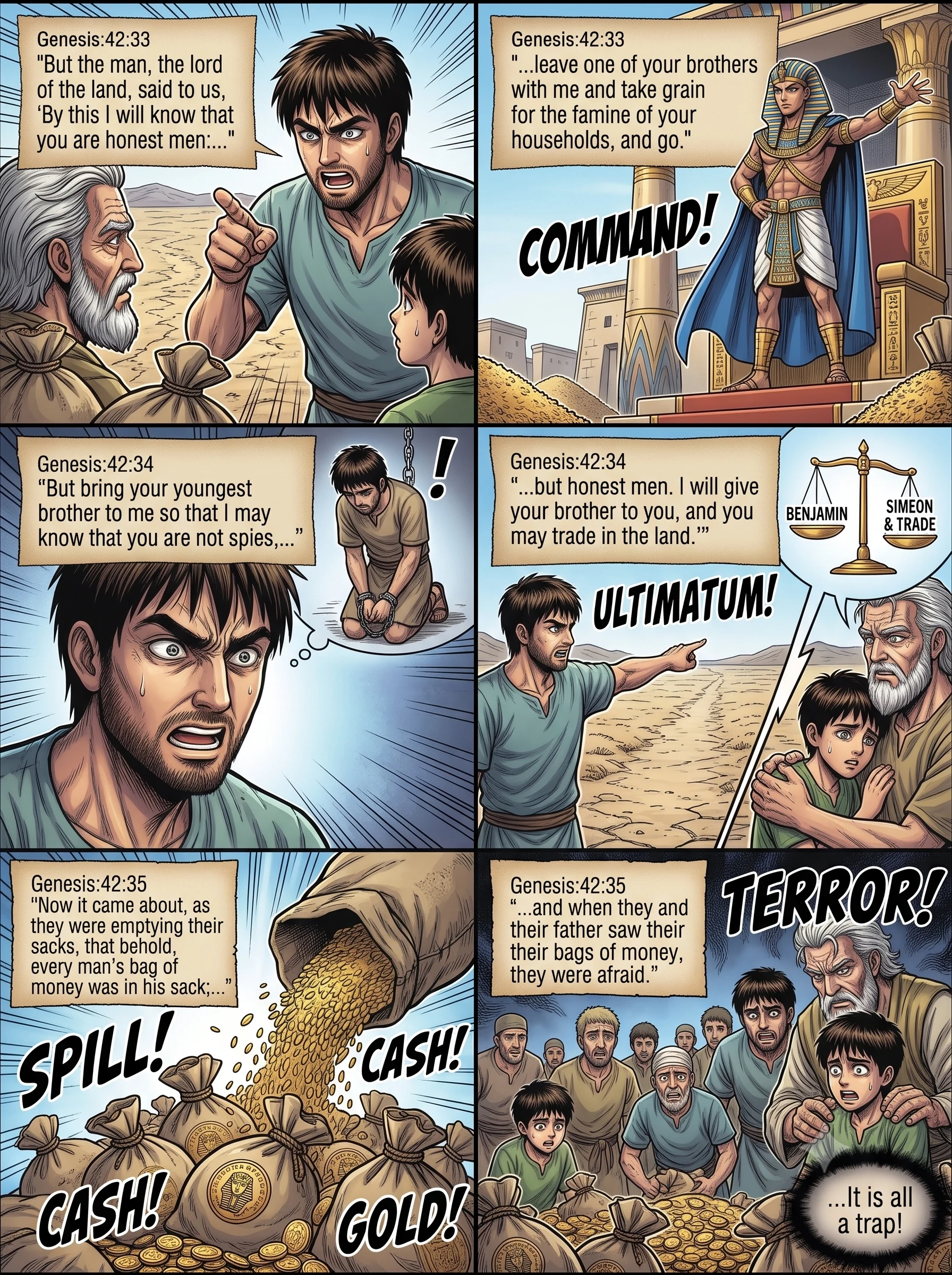 Genesis 42 illustration: The Demand to Bring Benjamin