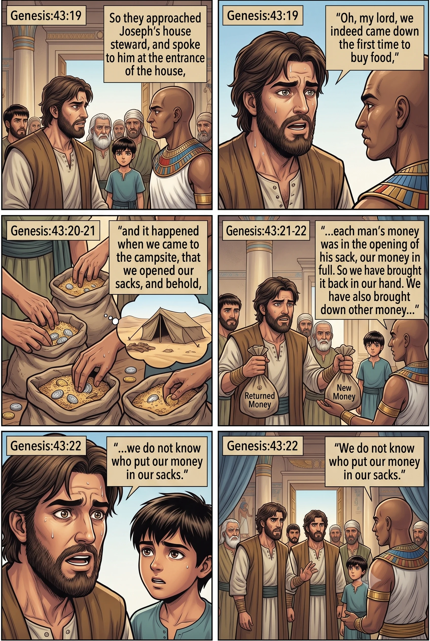 Genesis 43 illustration: Explaining the Silver