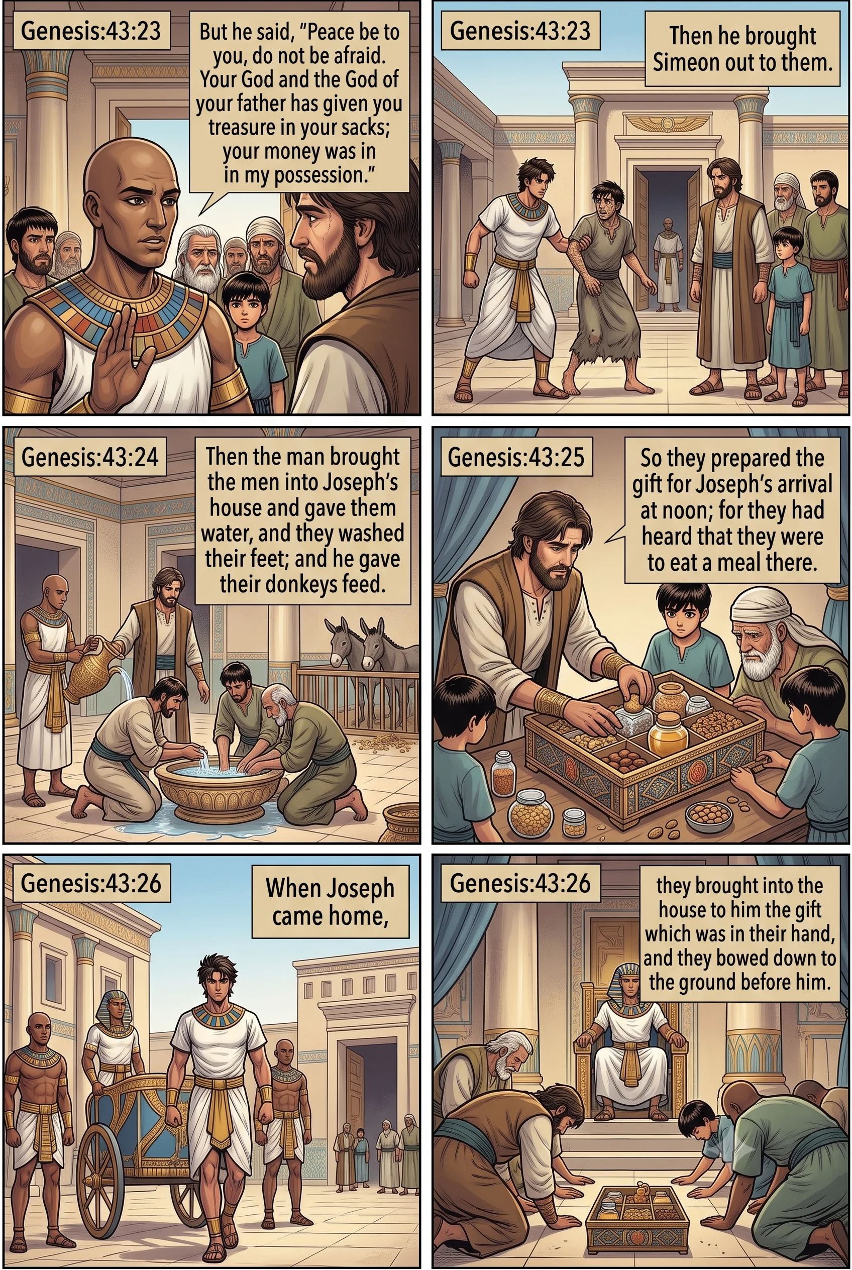 Genesis 43 illustration: Reunited with Simeon