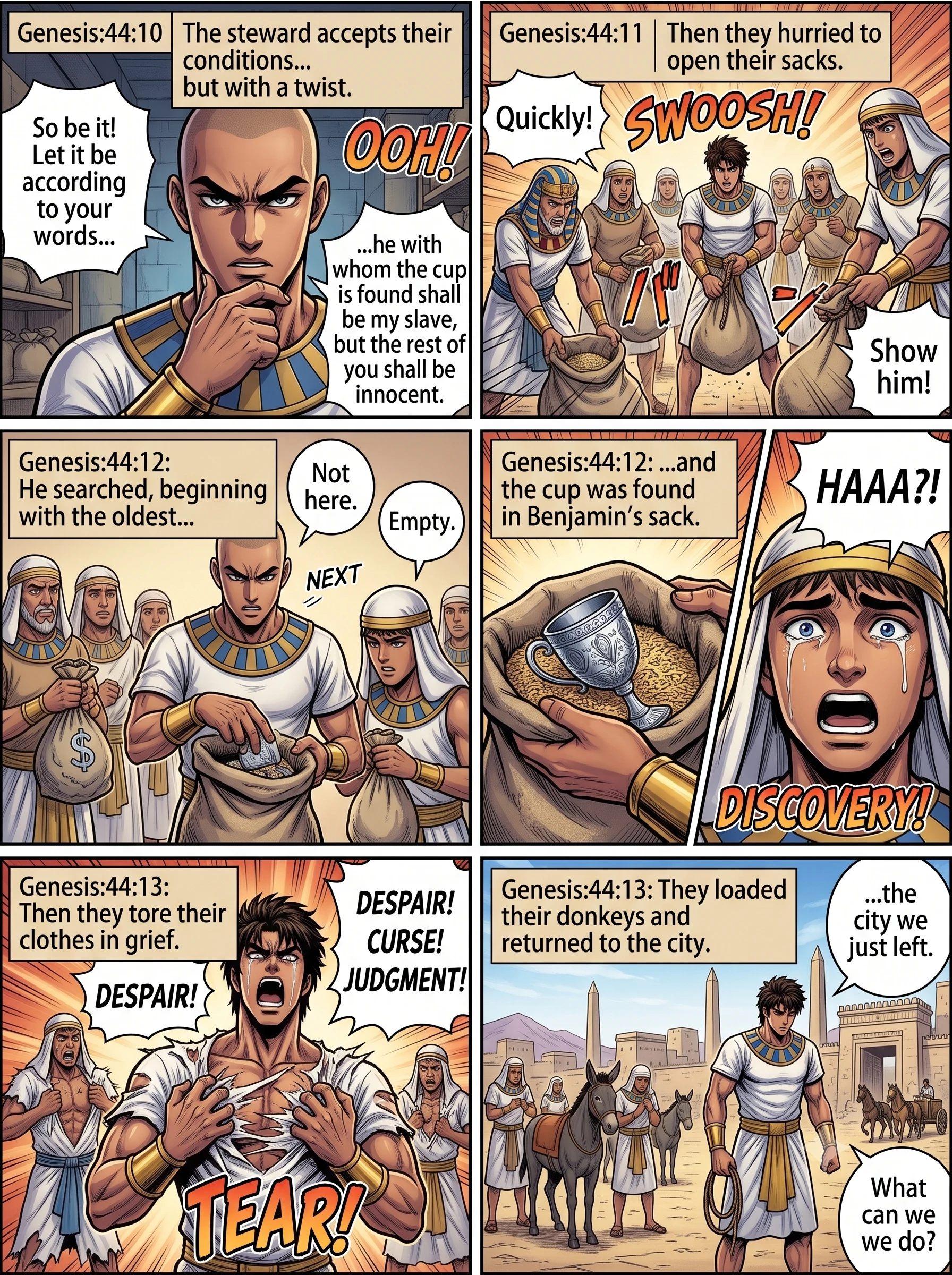 Genesis 44 illustration: The Cup Found in Benjamin's Sack