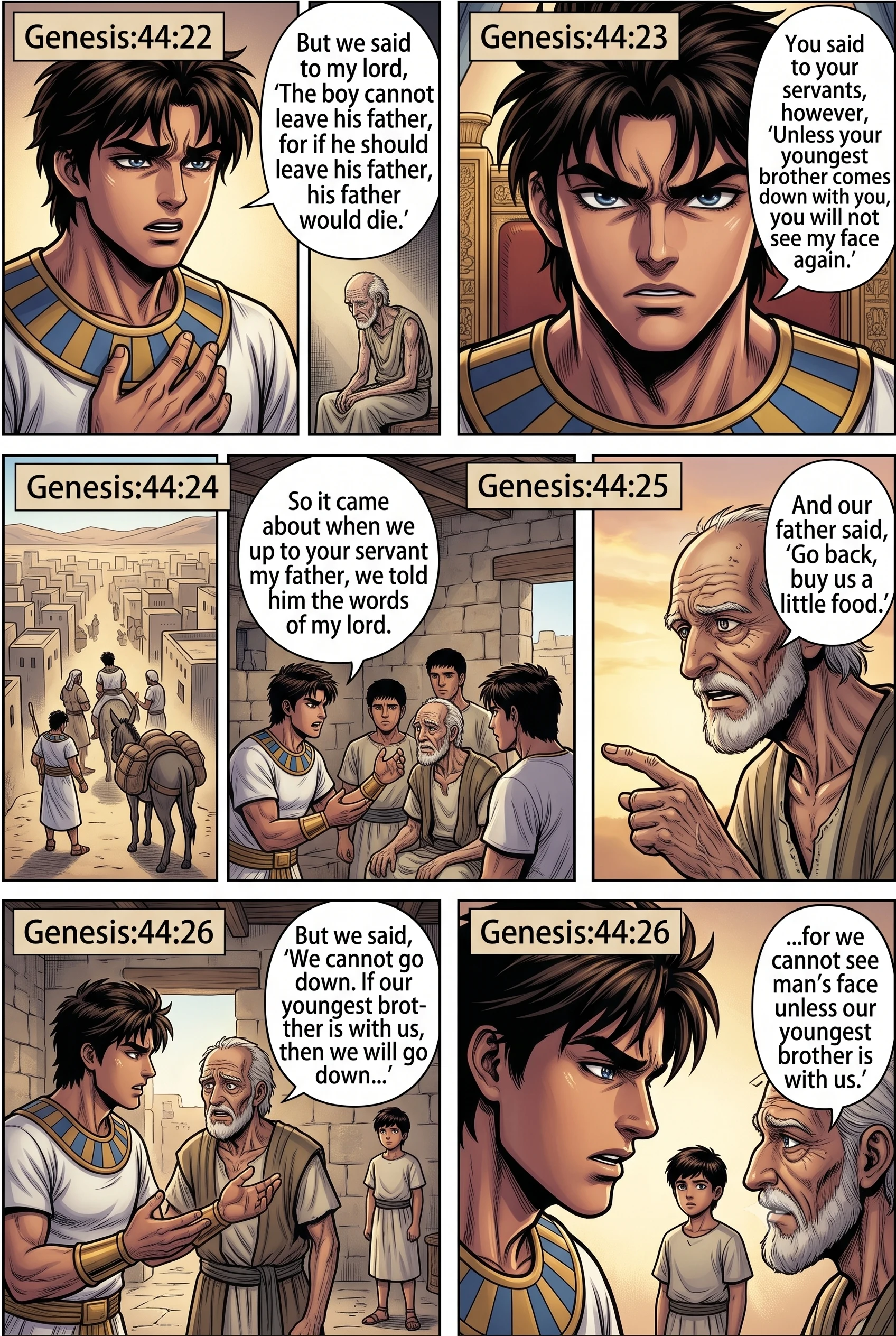 Genesis 44 illustration: The Youngest Brother Cannot Leave