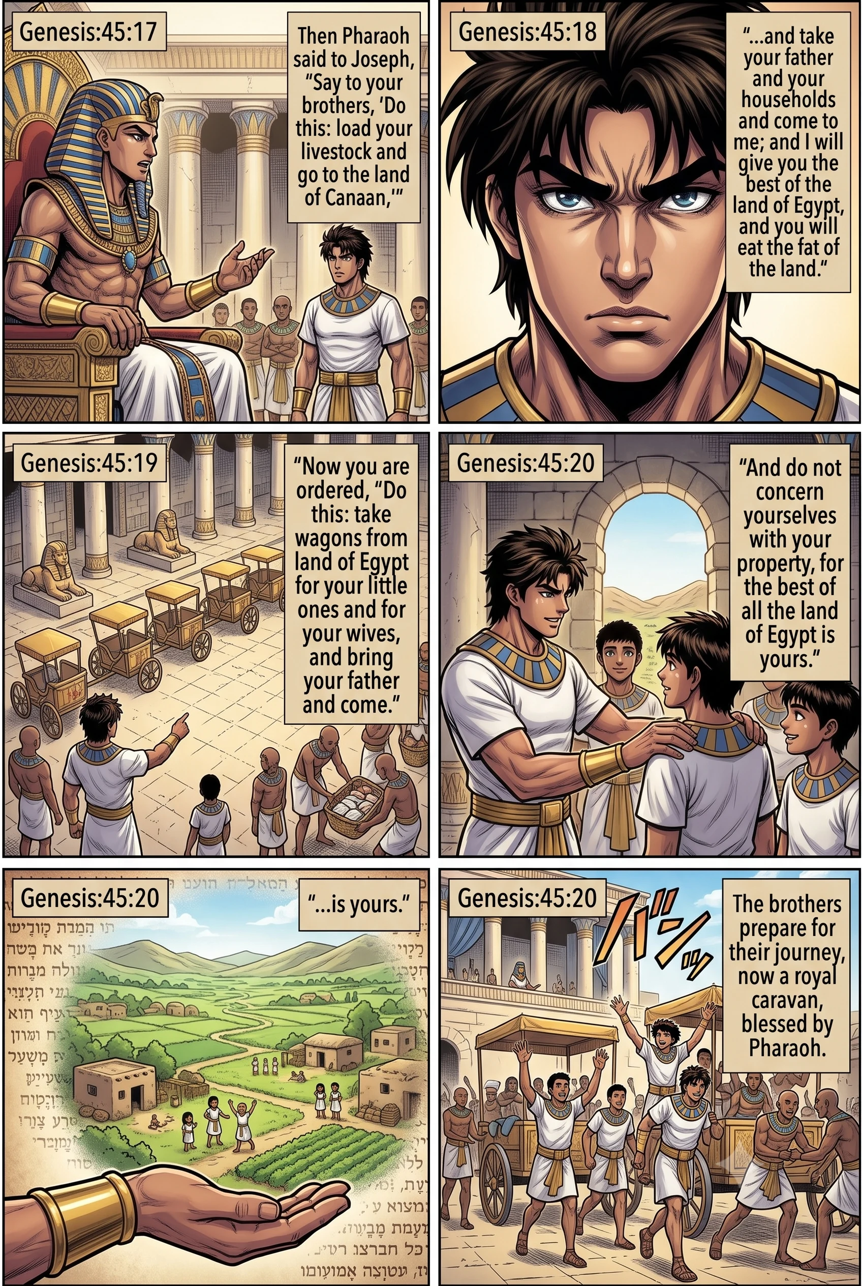 Genesis 45 illustration: Pharaoh's Invitation