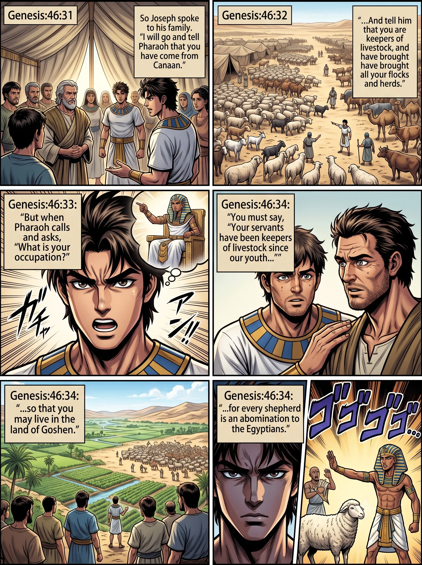 Genesis 46 illustration: Joseph's Instructions to His Brothers