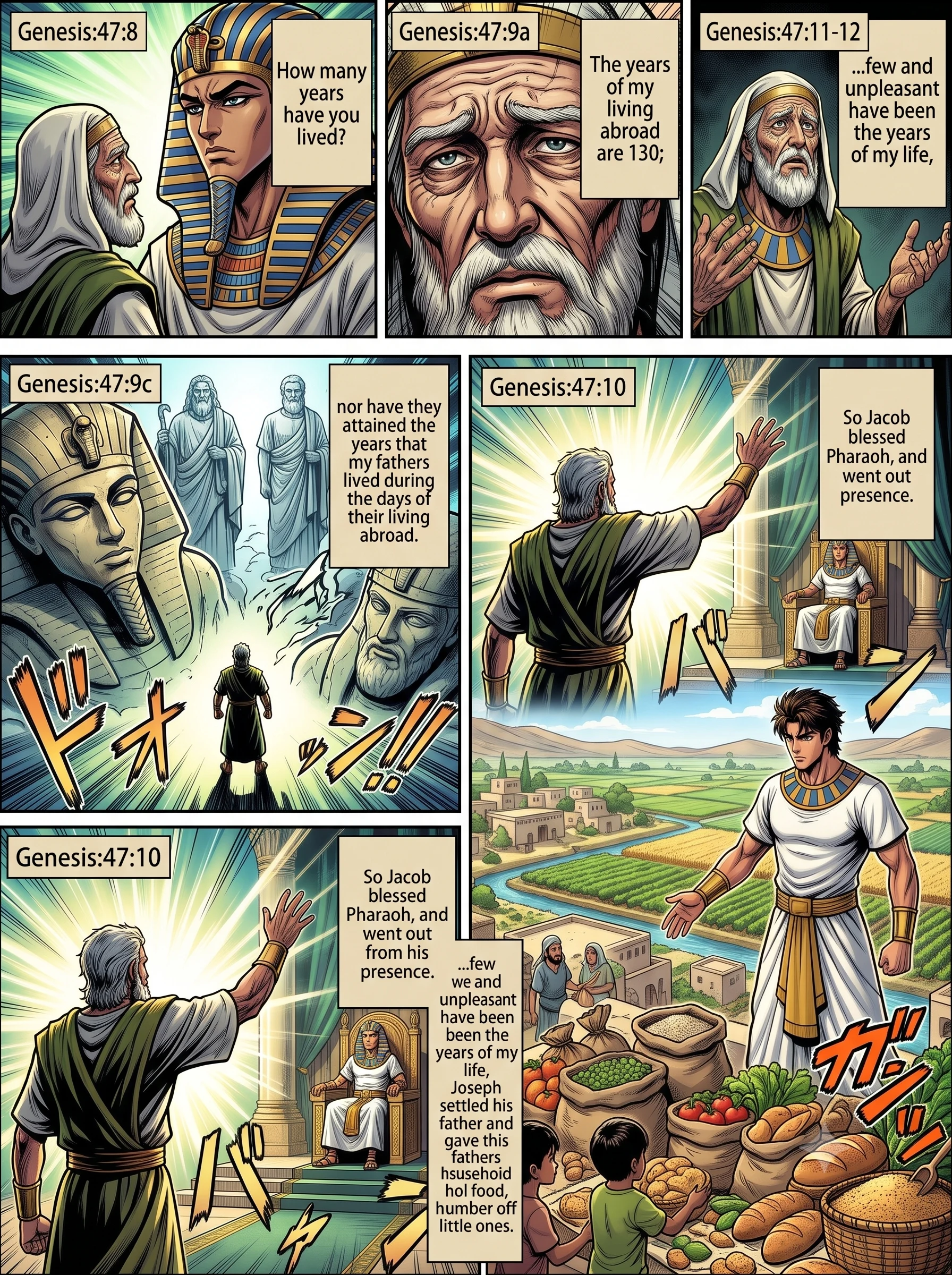 Genesis 47 illustration: Jacob's Years and Settlement in Rameses