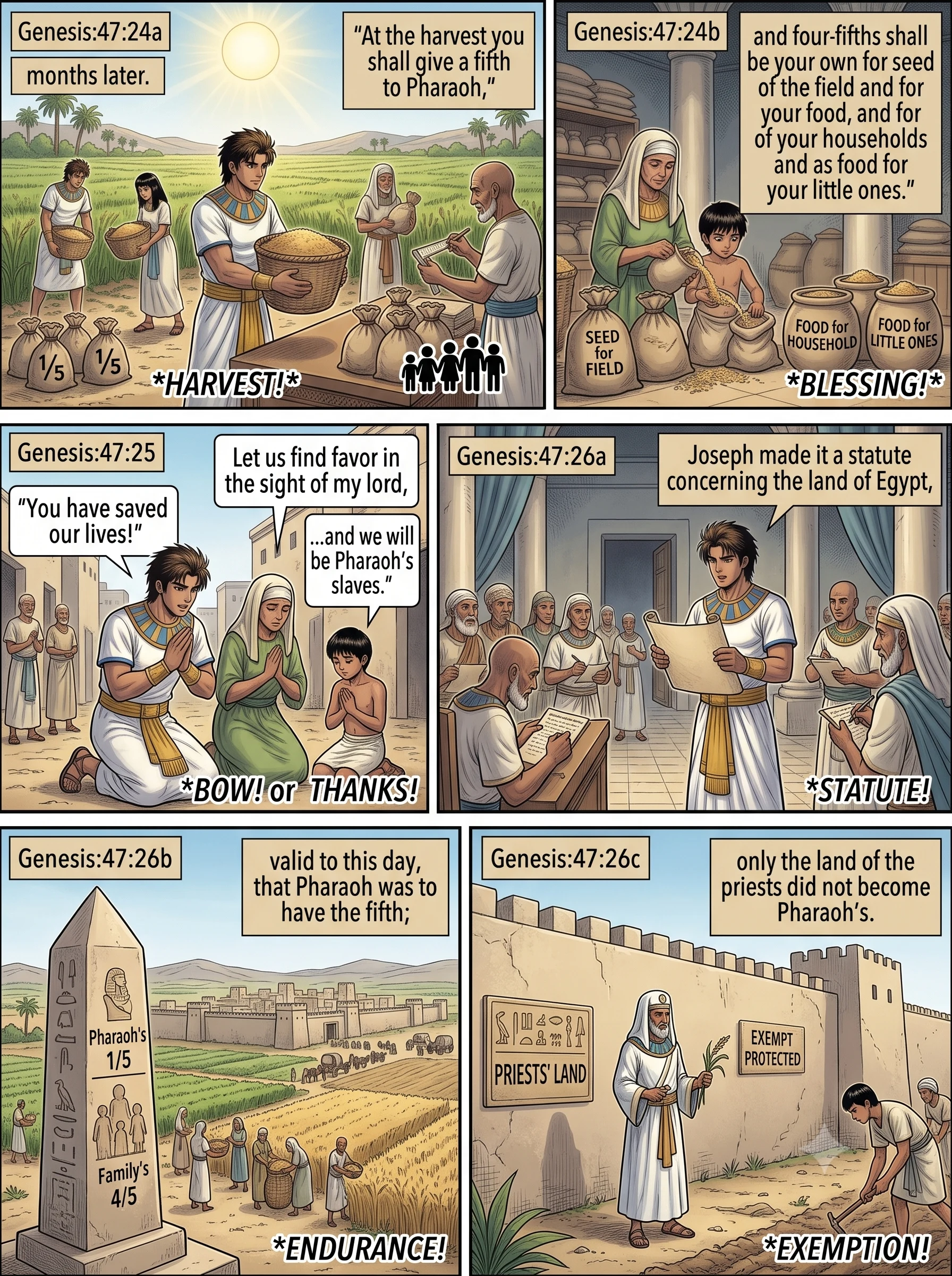 Genesis 47 illustration: The Fifth Part Statute for Pharaoh