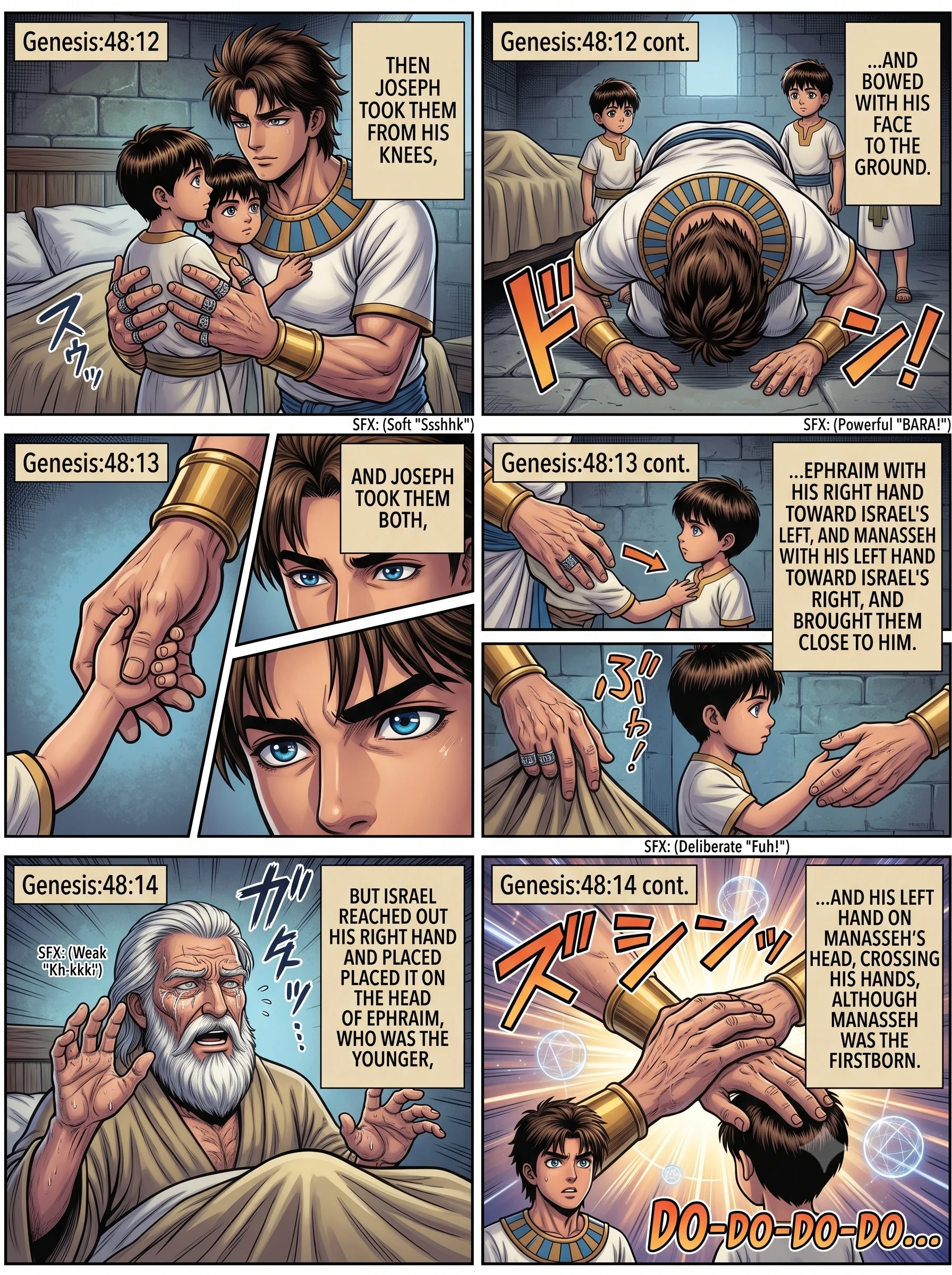 Genesis 48 illustration: Israel Crosses His Hands in Blessing