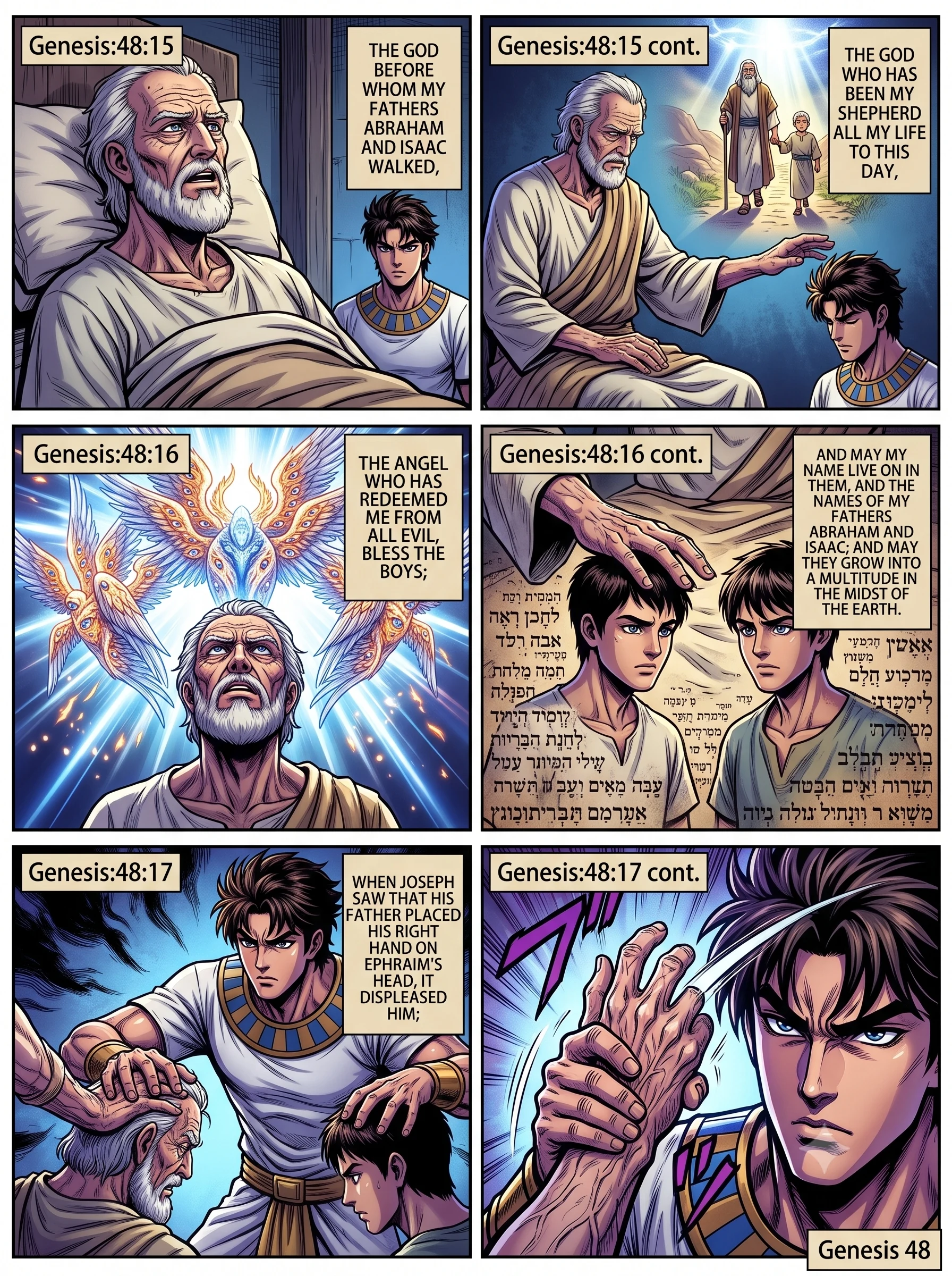 Genesis 48 illustration: The Blessing of Ephraim and Manasseh