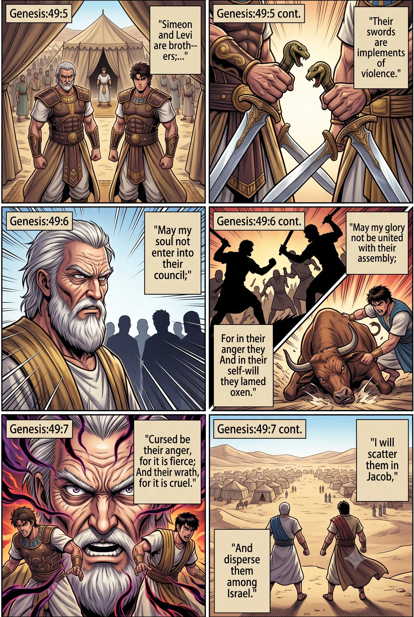 Genesis 49 illustration: The Blessing of Simeon and Levi