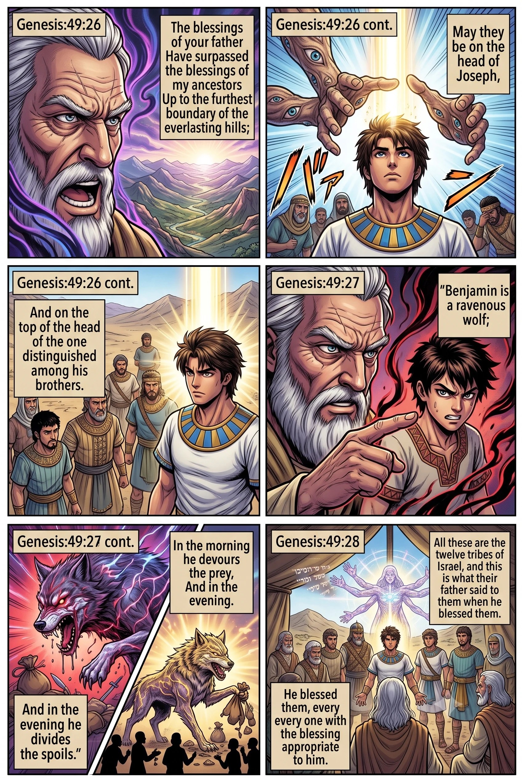 Genesis 49 illustration: Joseph's Blessing Concludes and Benjamin