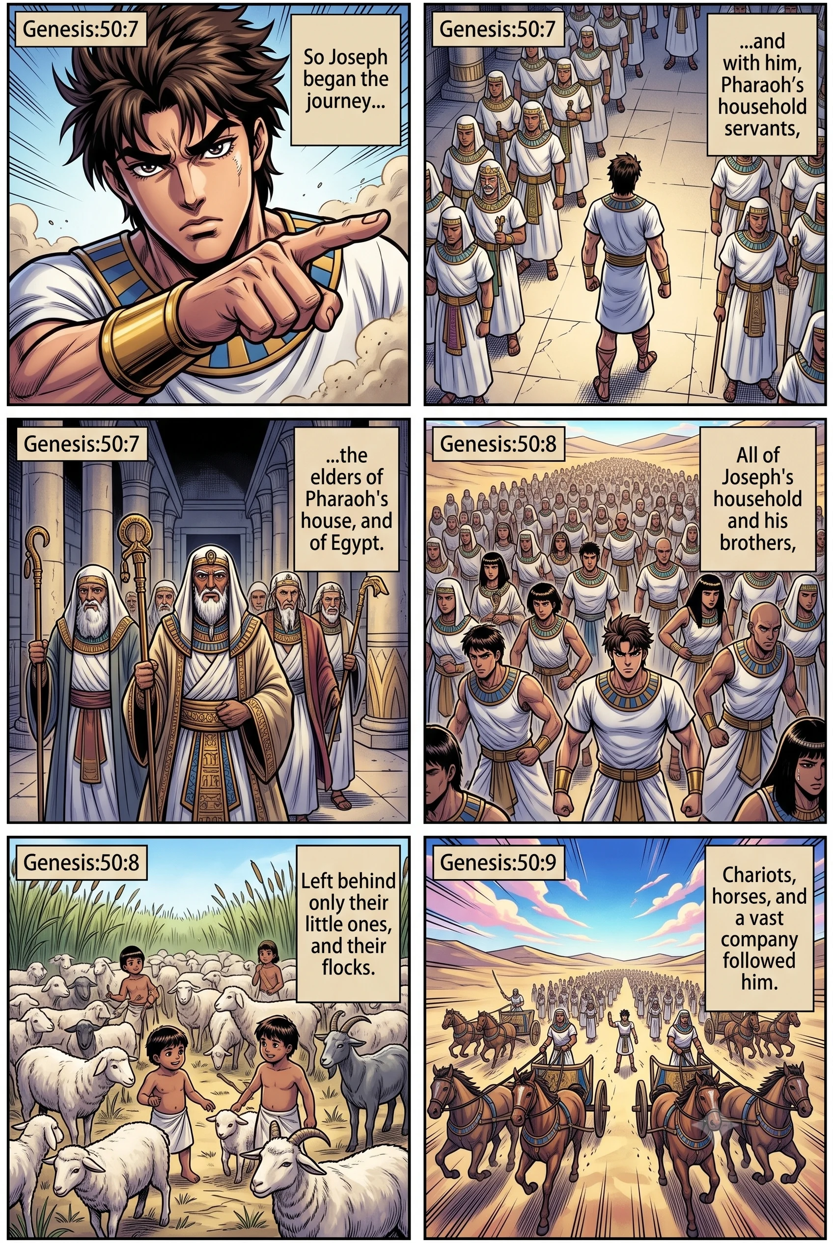 Genesis 50 illustration: The Journey to Bury Jacob