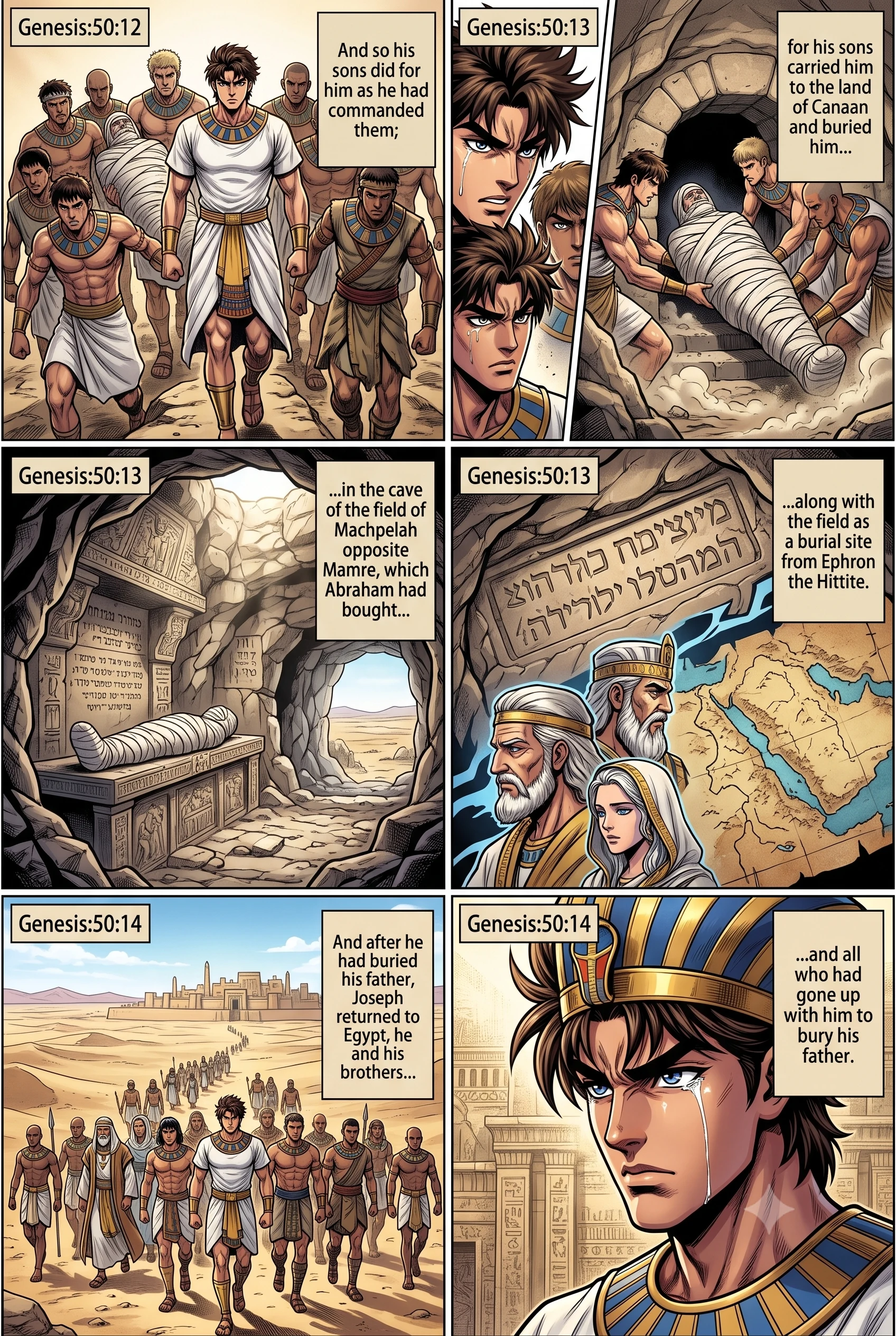 Genesis 50 illustration: Burial at Machpelah