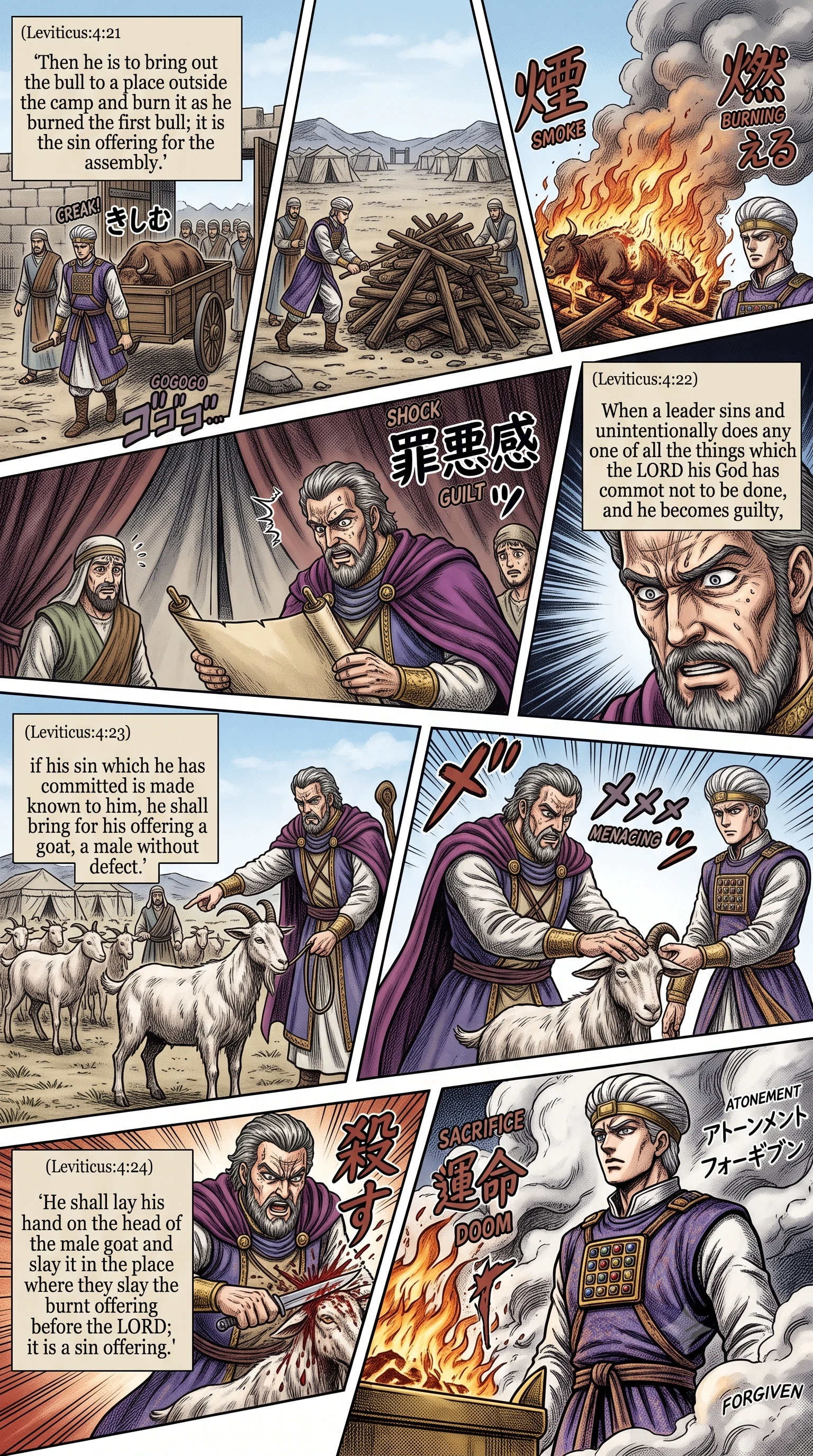 Leviticus 4 illustration: A Leader's Sin Offering of a Goat