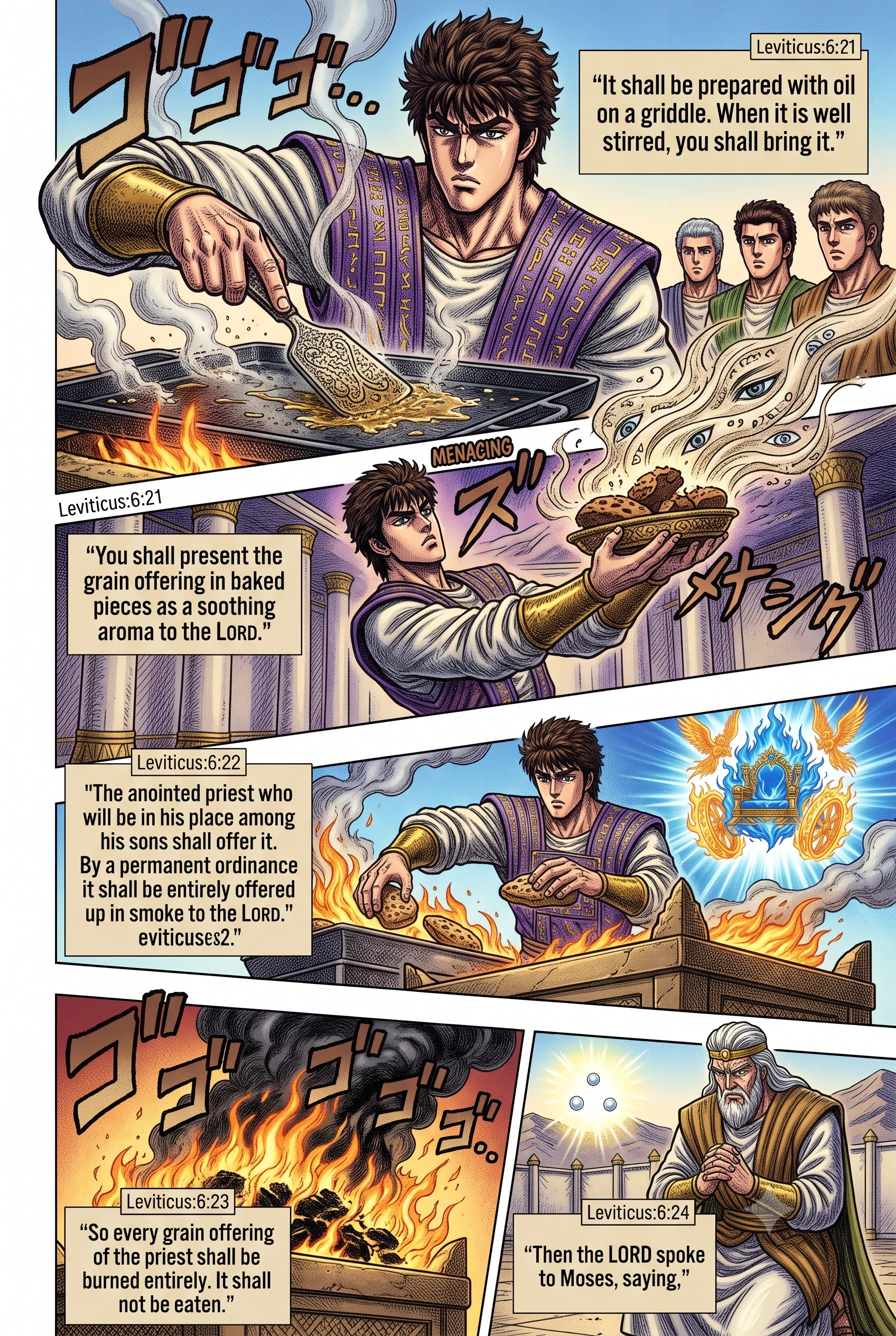 Leviticus 6 illustration: The Priest's Grain Offering Wholly Burned